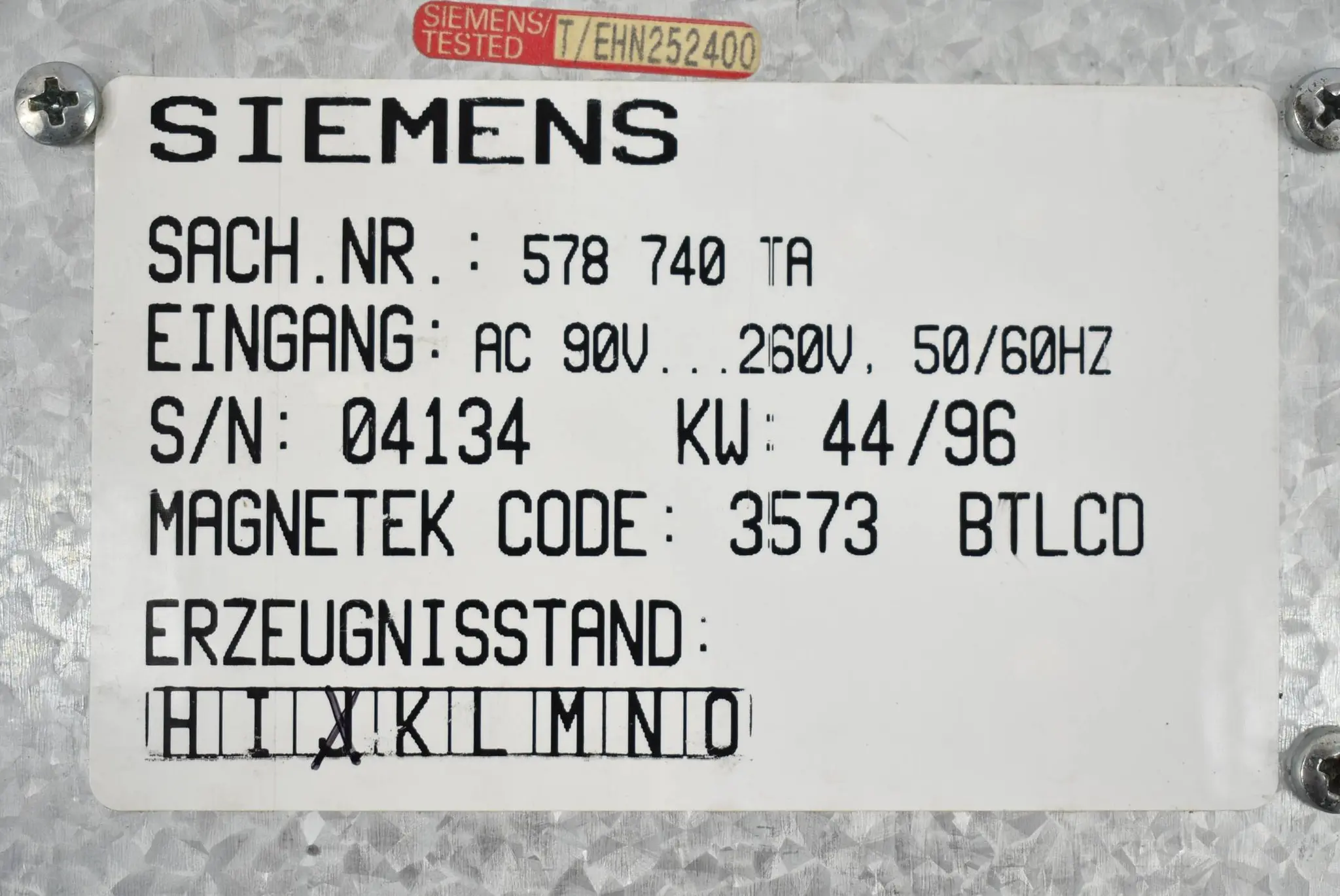 Produktfoto 1 von Siemens Sinumerik Flachbedientafel 6FC5103-0AB03-0AA2 ( 6FC5 103-0AB03-0AA2 ) B