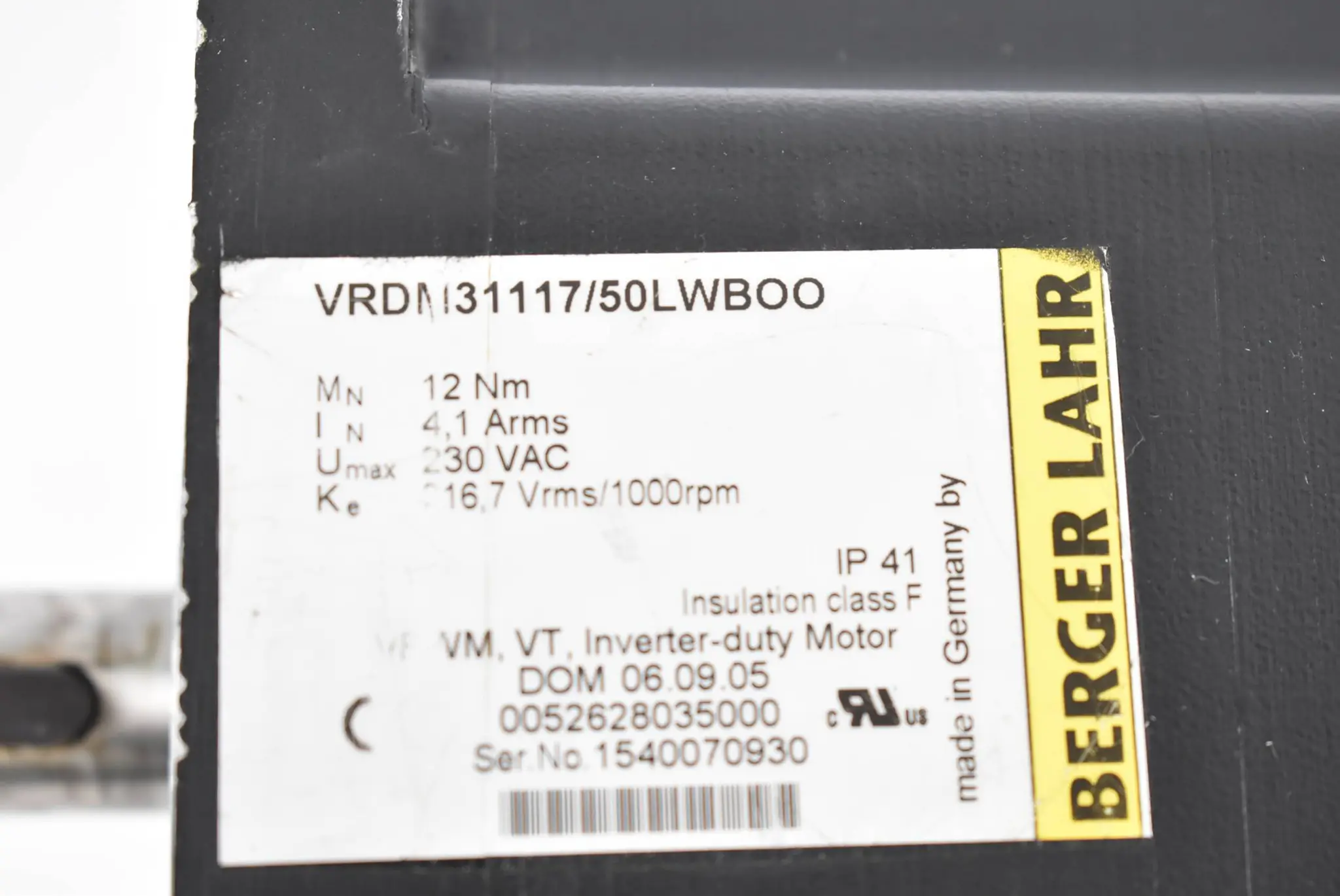 Produktfoto 1 von Berger Lahr Servomotor VRDM31117/50LWBOO