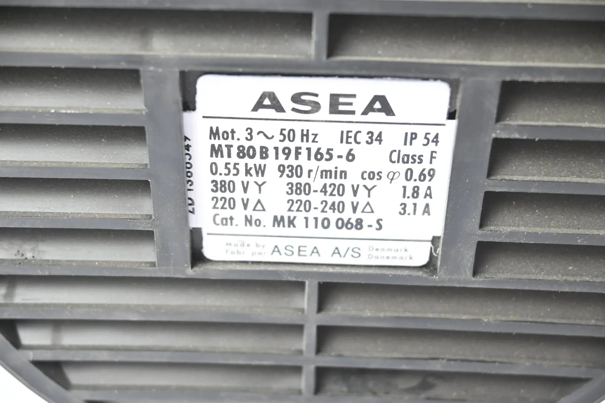 Produktfoto 1 von ASEA 3~ Motor MT80B19F165-6 ( 50Hz 0.55kW 930/min )