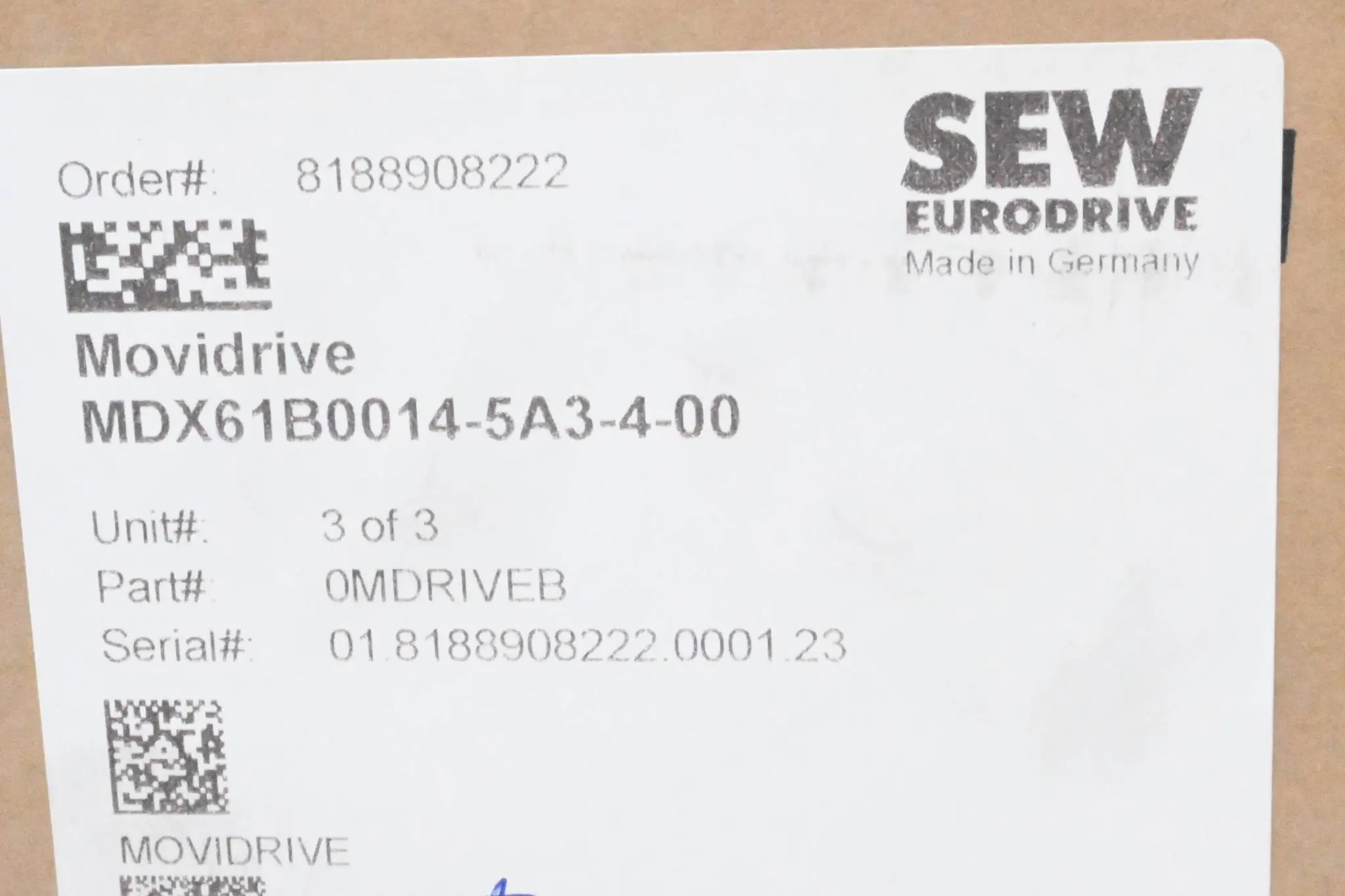 Produktfoto 1 von SEW-Eurodrive Movidrive Frequenzumrichter MDX61B0014-5A3-4-00