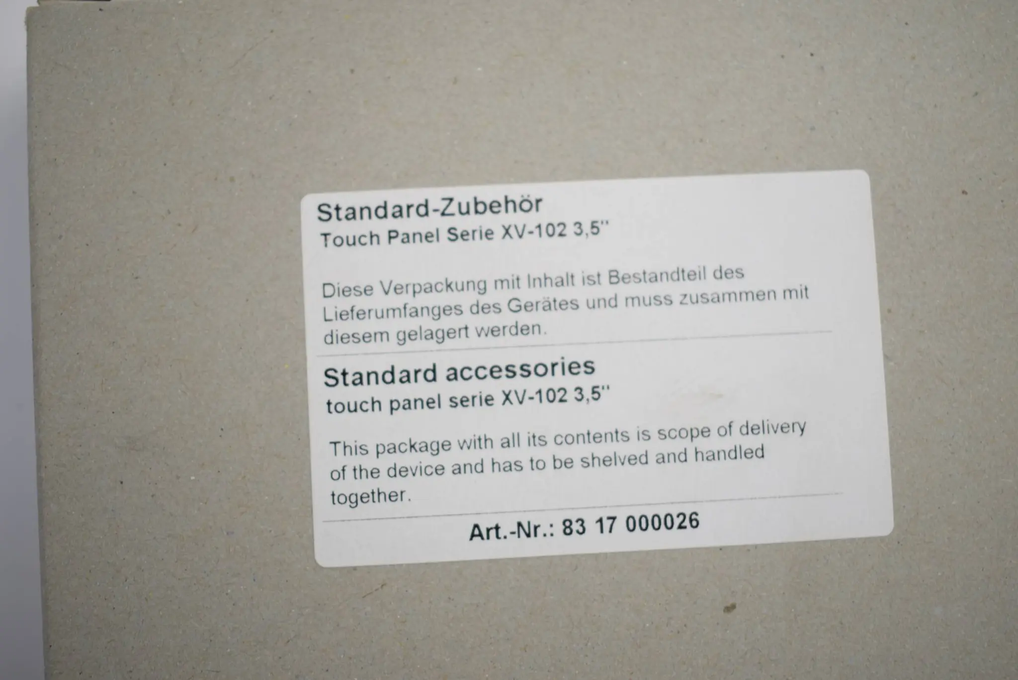 Produktfoto 1 von Micro Innovation Touch Panel XV-102-B0-35TQR-10