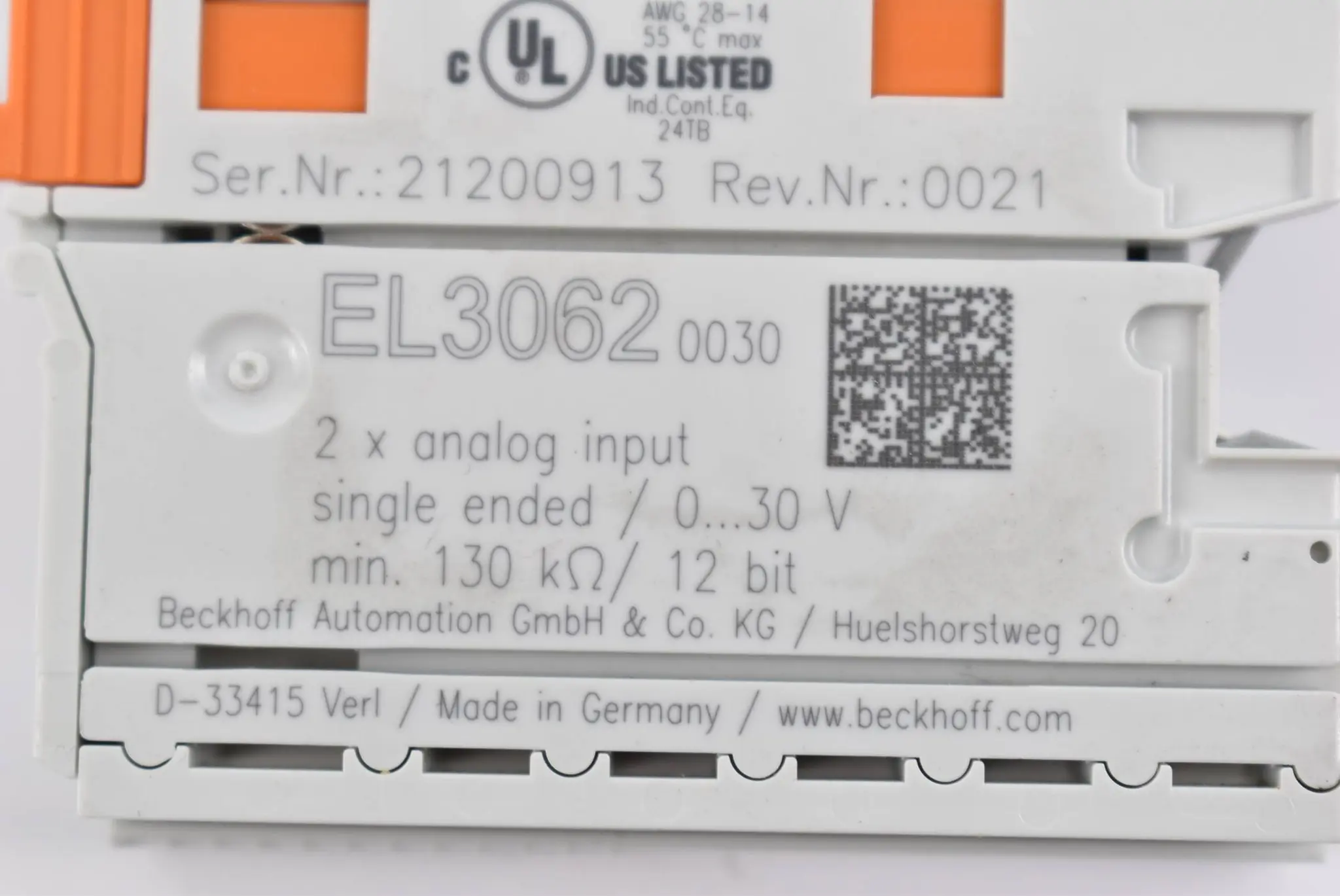 Produktfoto 1 von Beckhoff EtherCAT-Klemme 2-Kanal-Analog-Eingang EL3062-0030 ( EL 3062-0030 )