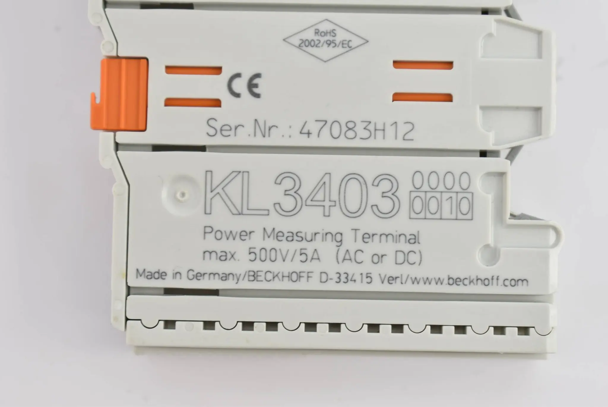 Produktfoto 1 von Beckhoff Busklemme 3-Kanal-Analog-Eingang 500 V AC 1A KL3403-0010 ( KL 3403-0010 )