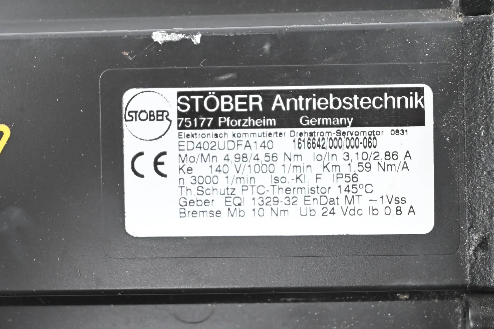 Produktfoto 1 von Stöber Antriebstechnik Servomotor ED402UDFA140 inkl. Getriebe C10200210ED402U