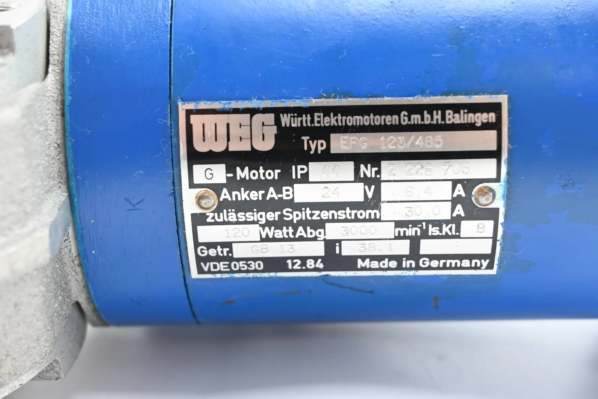 Produktfoto 1 von Weg Getriebemotor EPG 123/485 ( EPG123/485 ) 3000/min 120W