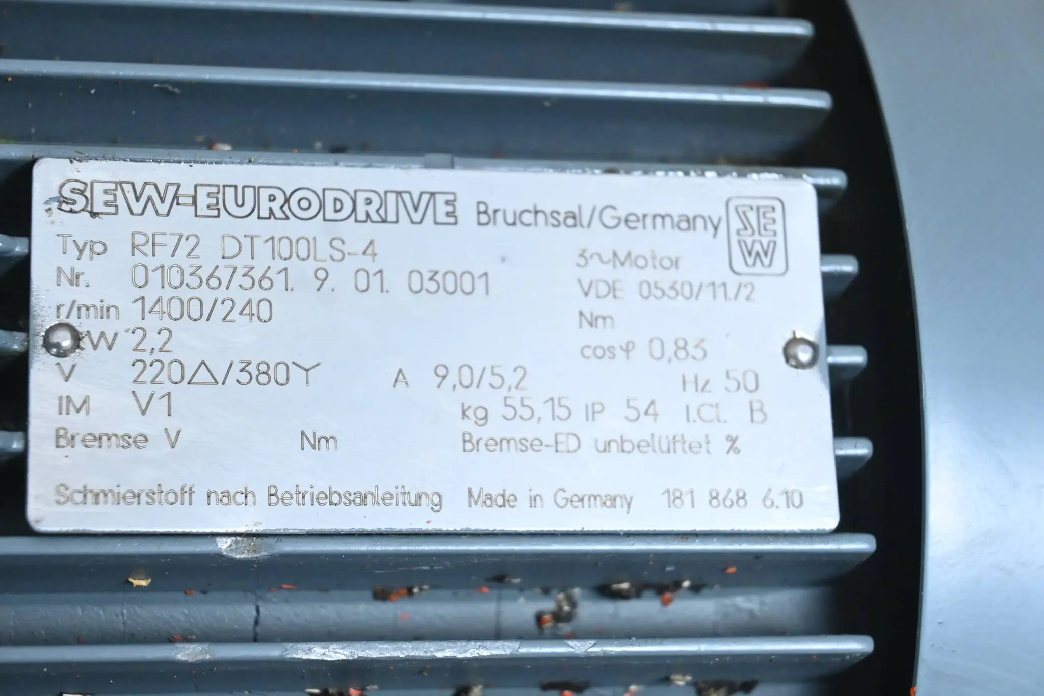 Produktfoto 1 von SEW-Eurodrive 3~ Bremsmotor RF72DT100LS-4 ( RF72 DT100LS-4 ) 2,2 kW