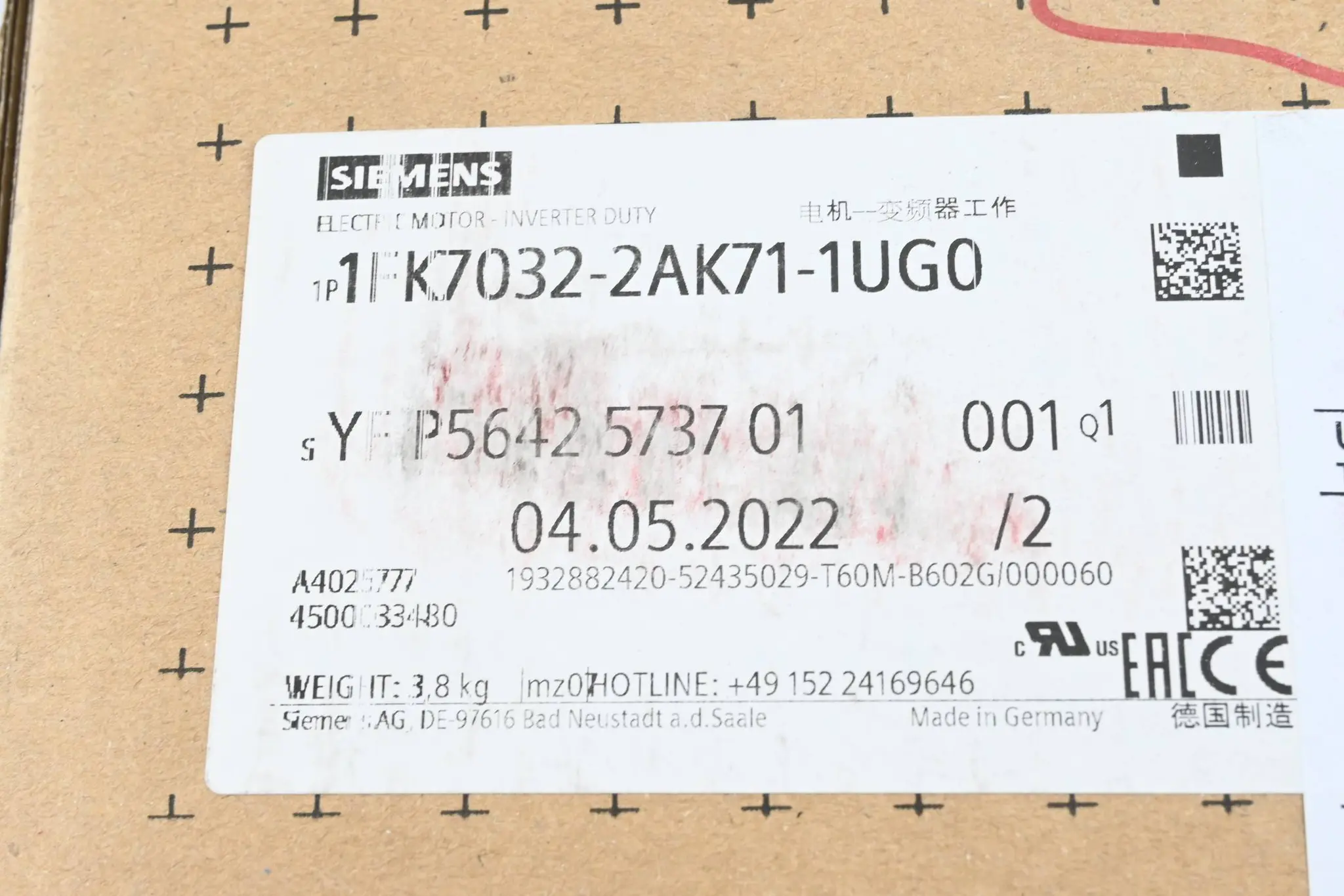 Produktfoto 1 von Siemens Simotics S Synchronservomotor 1FK7032-2AK71-1UG0 ( 1FK7 032-2AK71-1UG0 )