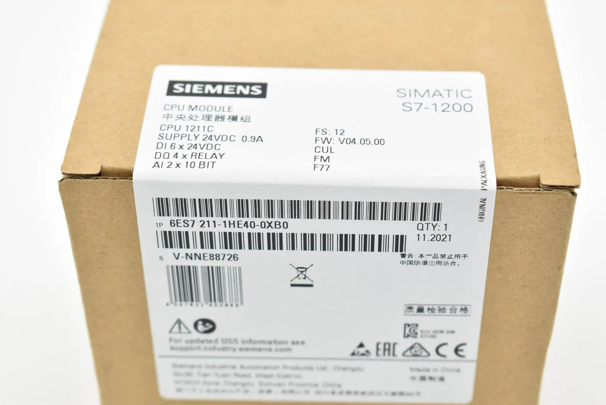 Produktfoto 1 von Siemens simatic S7-1200 CPU 1211C 6ES7 211-1HE40-0XB0 ( 6ES7211-1HE40-0XB0 )