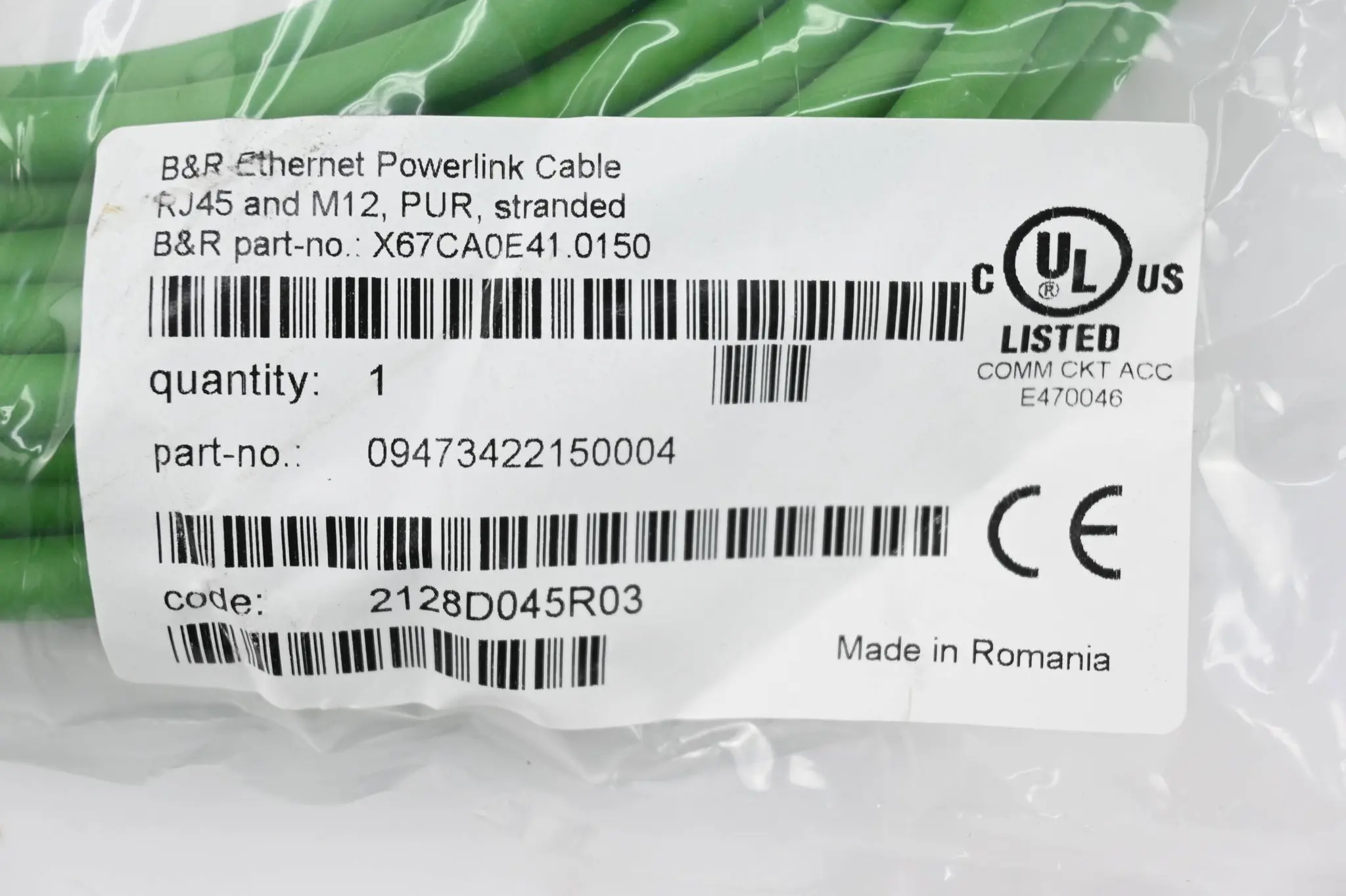 Produktfoto 1 von B&R Automation Ethernet Powerlink Cable X20CA0E61.0150 ( 09473434150004 )