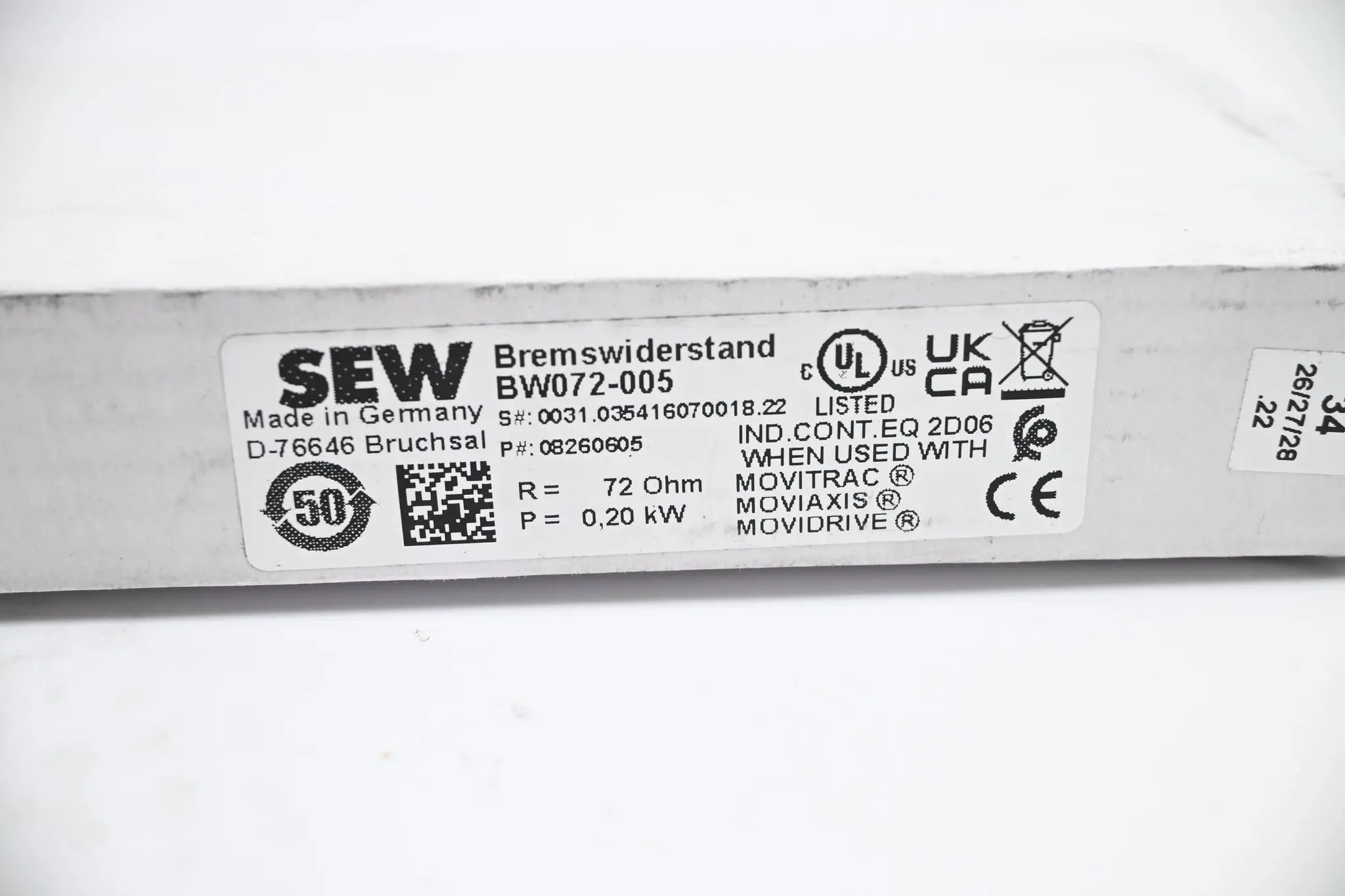 Produktfoto 1 von SEW-Eurodrive Bremswiderstand BW072-005 ( 08260605 )