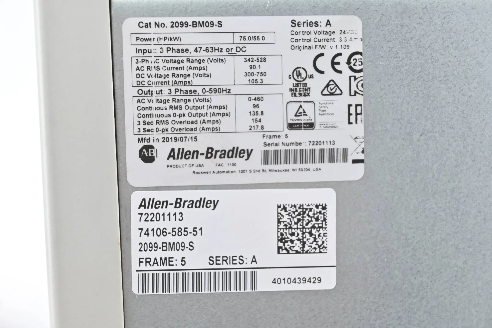 Allen Bradley Kinetix 7000 Servoantrieb 2099-BM09-S Ser. A