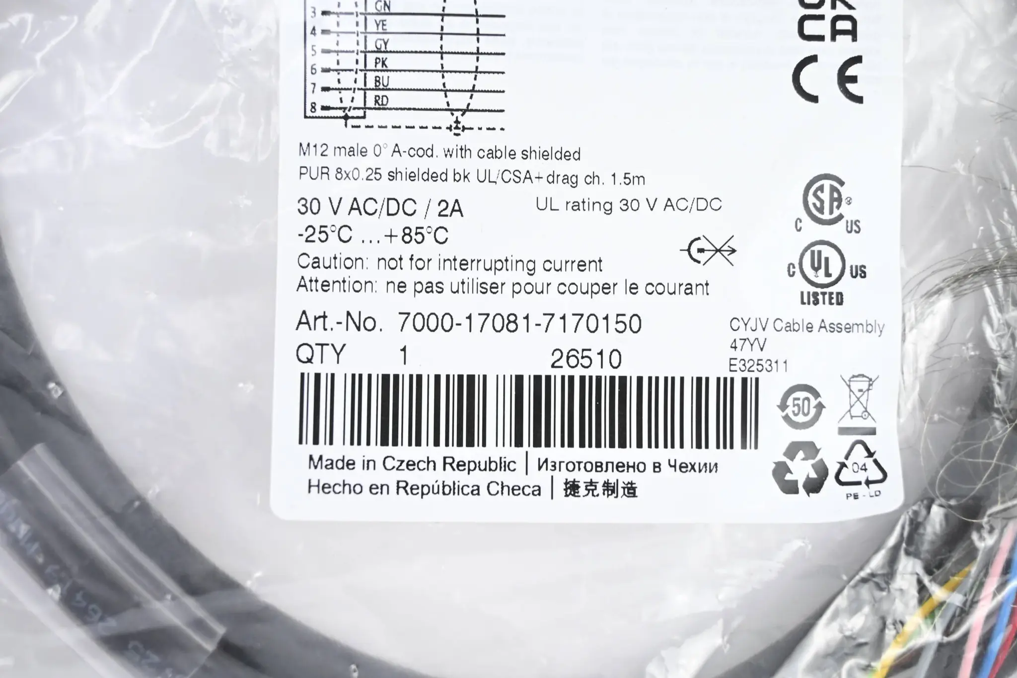 Produktfoto 1 von Murr Elektronik Sensor-Aktor-Kabel 7000-17081-7170150 ( 1,5m )