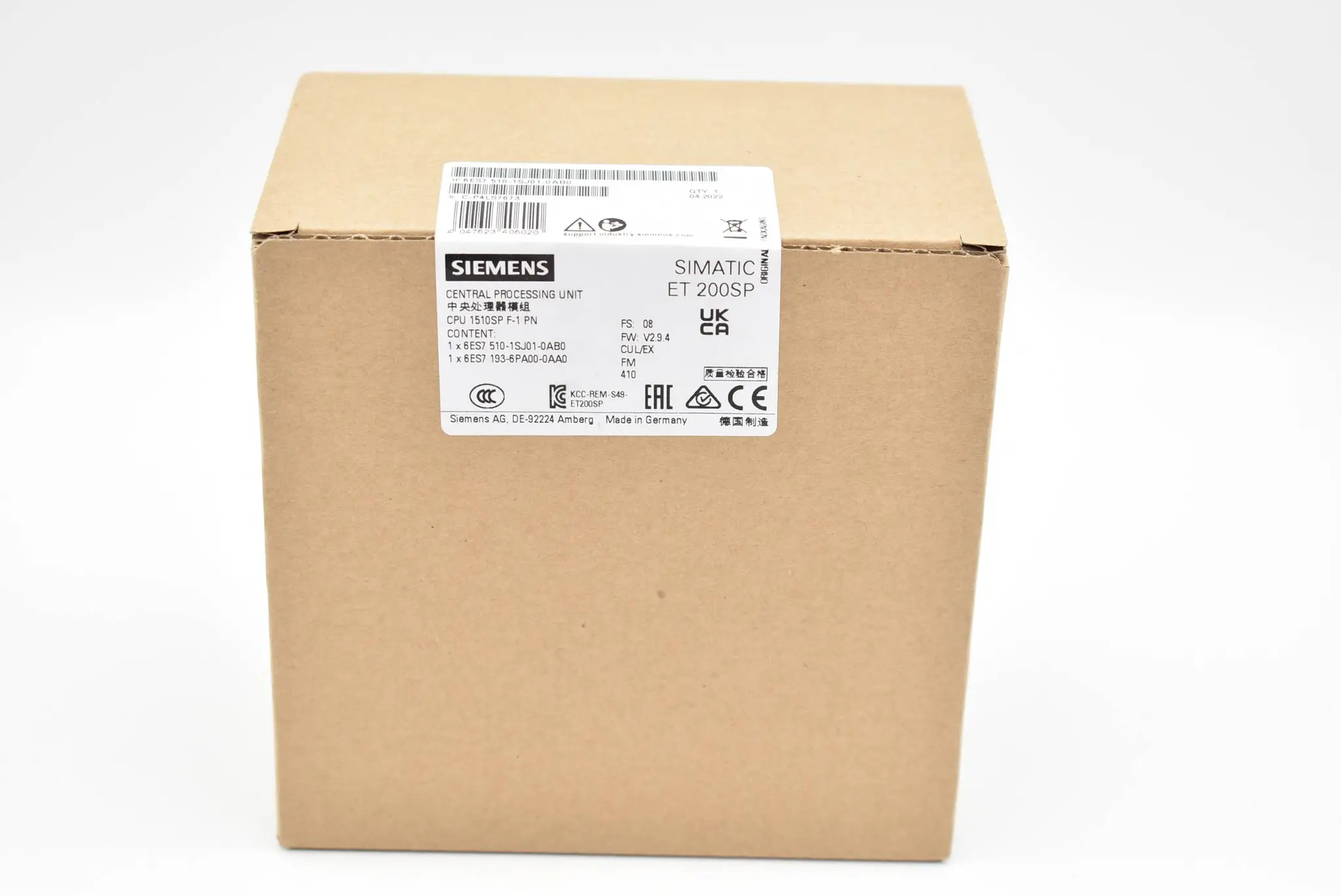 Produktfoto 1 von Siemens Simatic ET 200SP CPU 6ES7510-1SJ01-0AB0 ( 6ES7 510-1SJ01-0AB0 ) E8