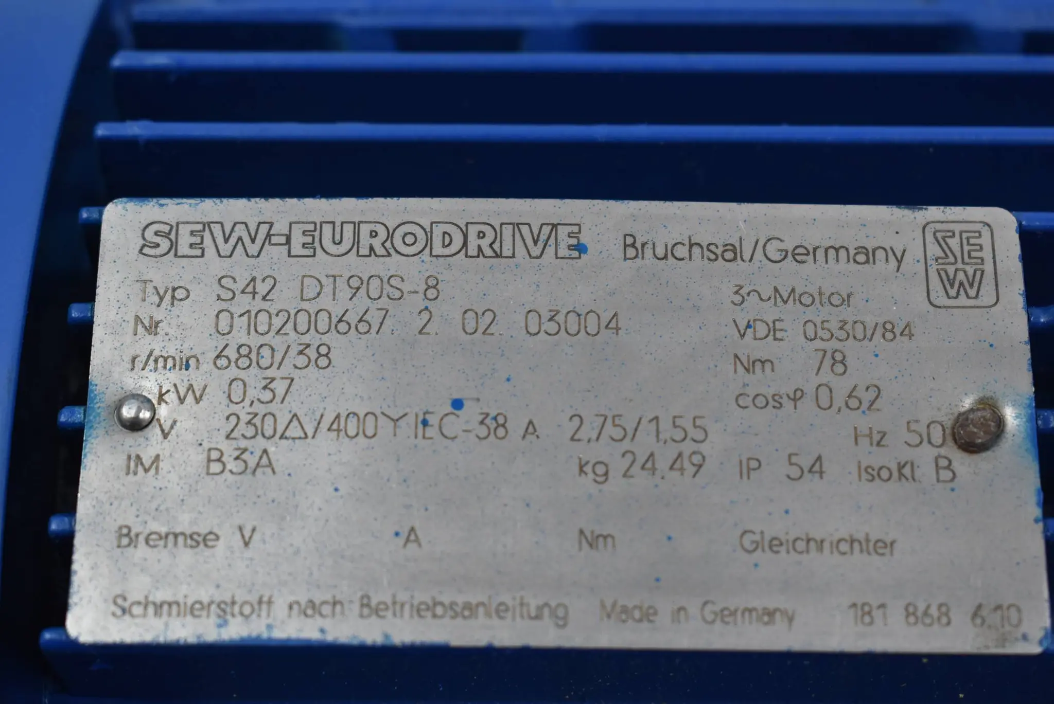 Produktfoto 1 von SEW Eurodrive Getriebemotor S42 DT90S-8 ( S42DT90S-8 )