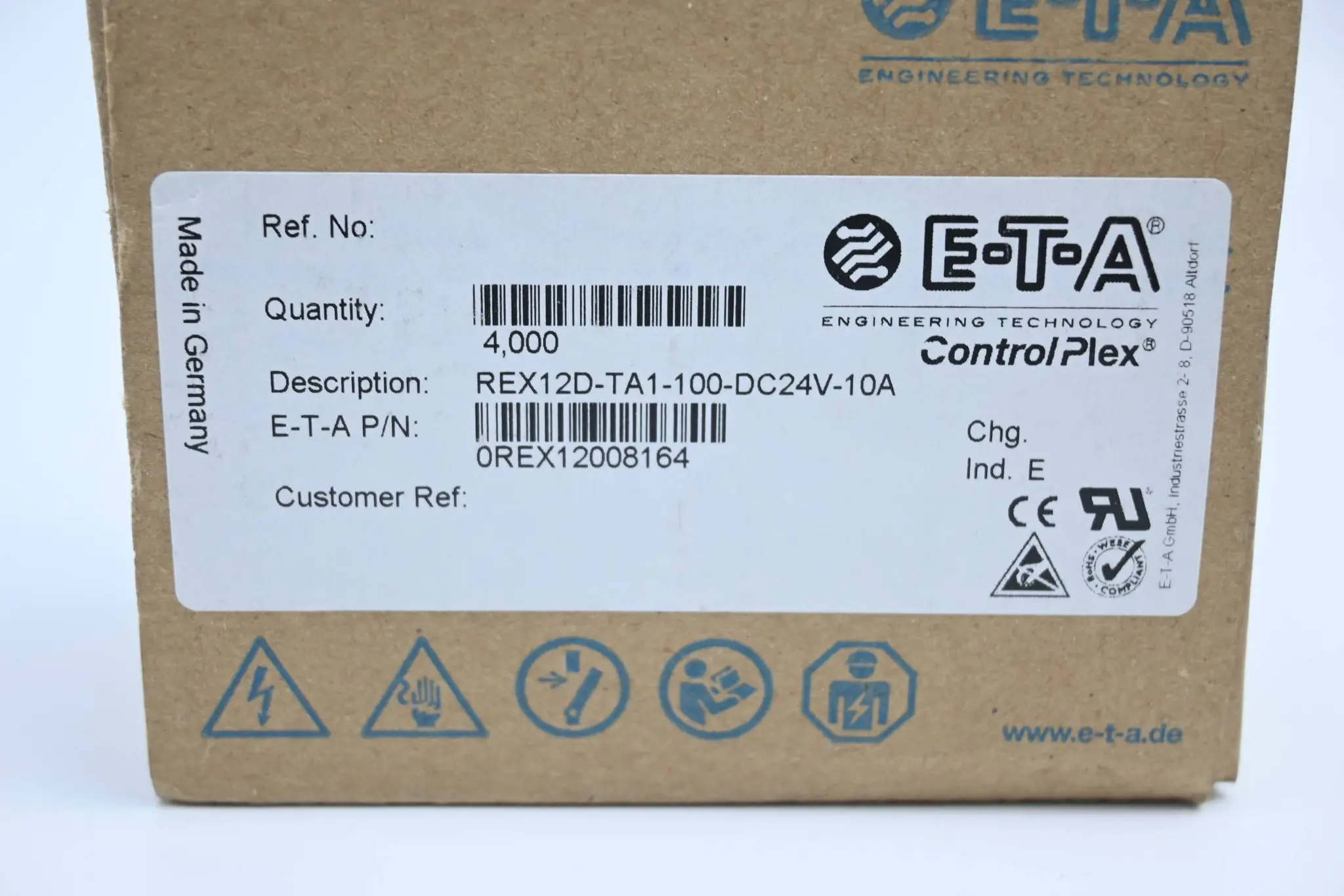 Produktfoto 1 von E-T-A 4 STÜCK elektronischer Sicherungsautomat REX12D-TA1-100-DC24V-10A