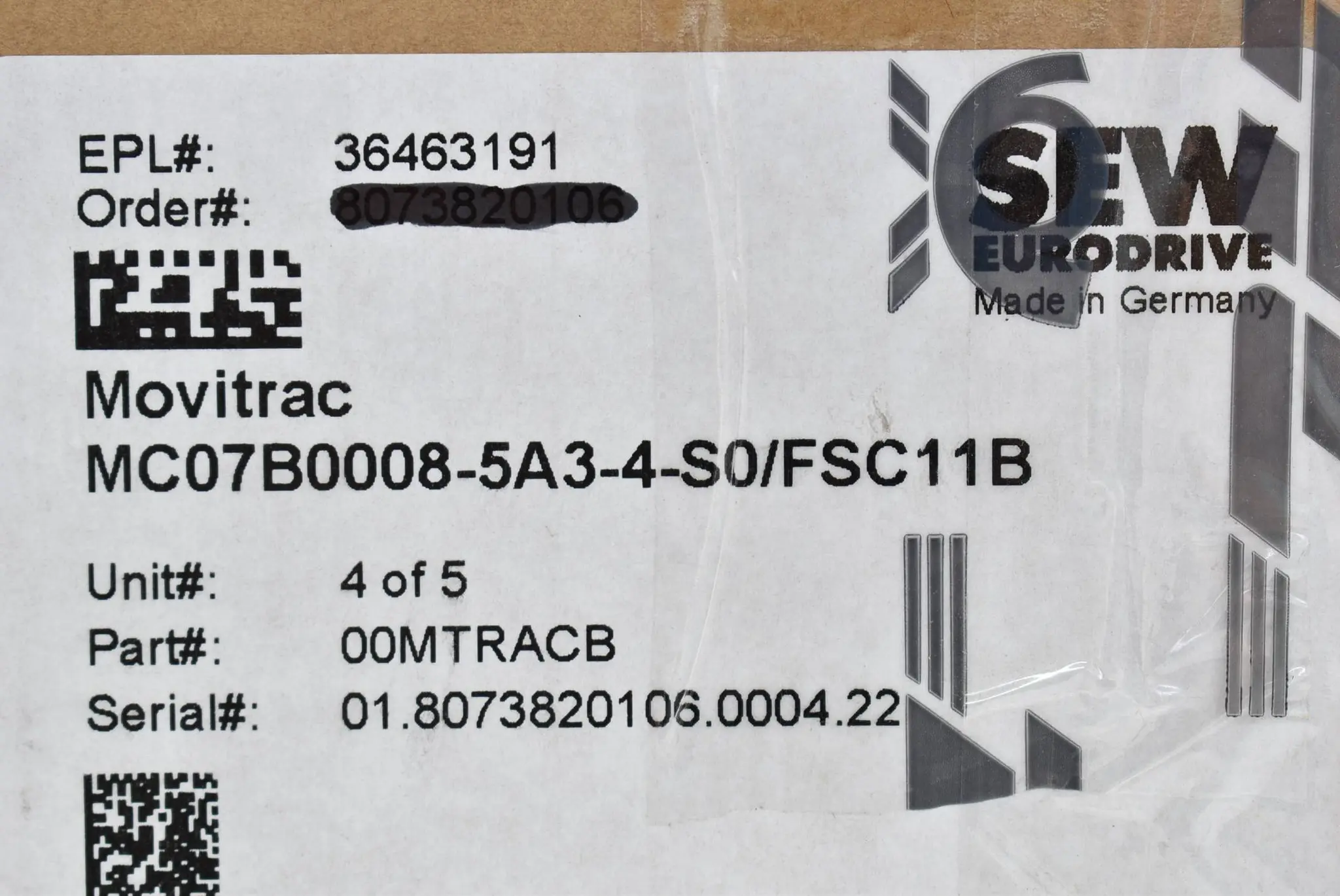 Produktfoto 1 von SEW Eurodrive Movitrac Umrichter MC07B0008-5A3-4-S0/FSC11B