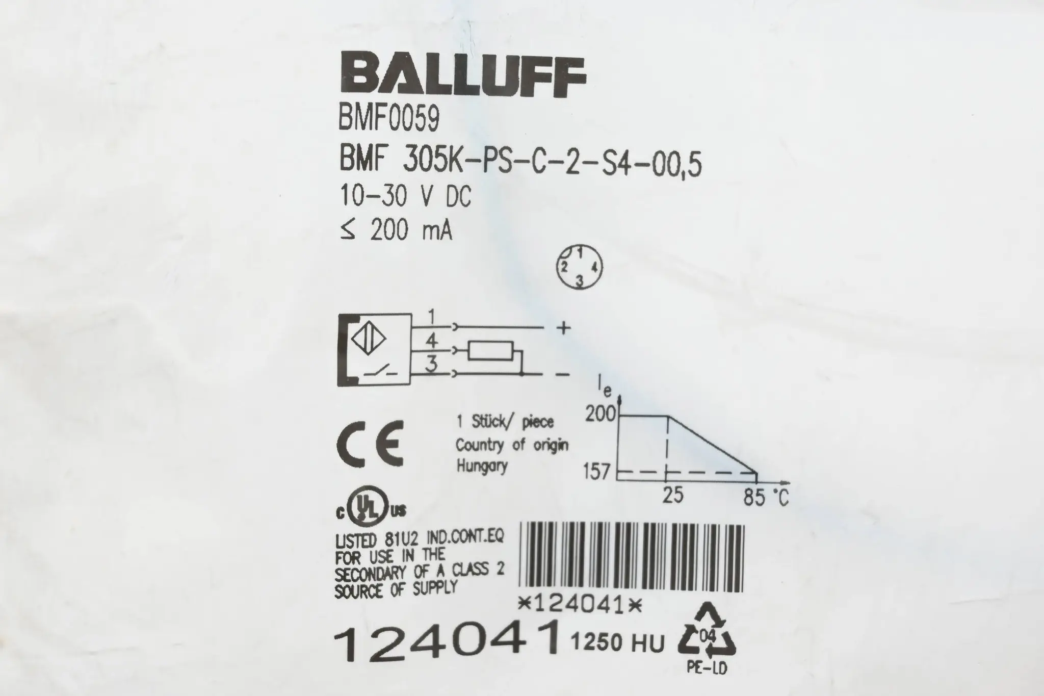 Produktfoto 1 von Balluff BMF0059 Magnetfeldsensor BMF 305K-PS-C-2-S4-00,5