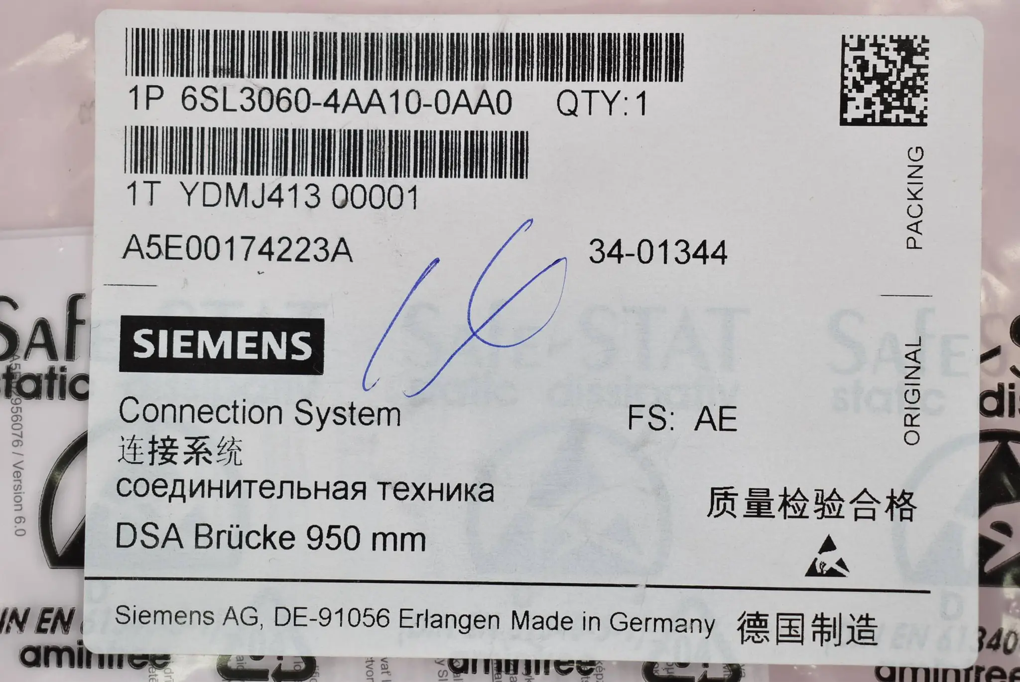 Produktfoto 1 von Siemens sinamics Drive-CLiQ Leitung 6SL3 060-4AA10-0AA0 ( 6SL3060-4AA10-0AA0 )