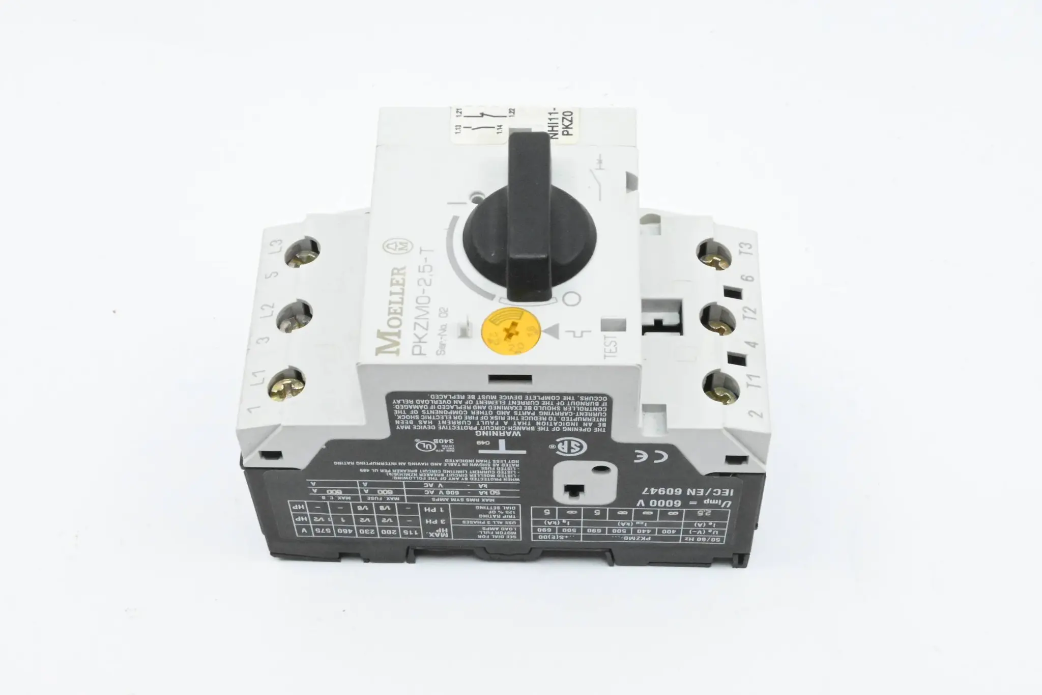 Produktfoto 1 von Moeller Transformatorschutzschalter PKZM0-2,5-T inkl. NHI11-PKZ0