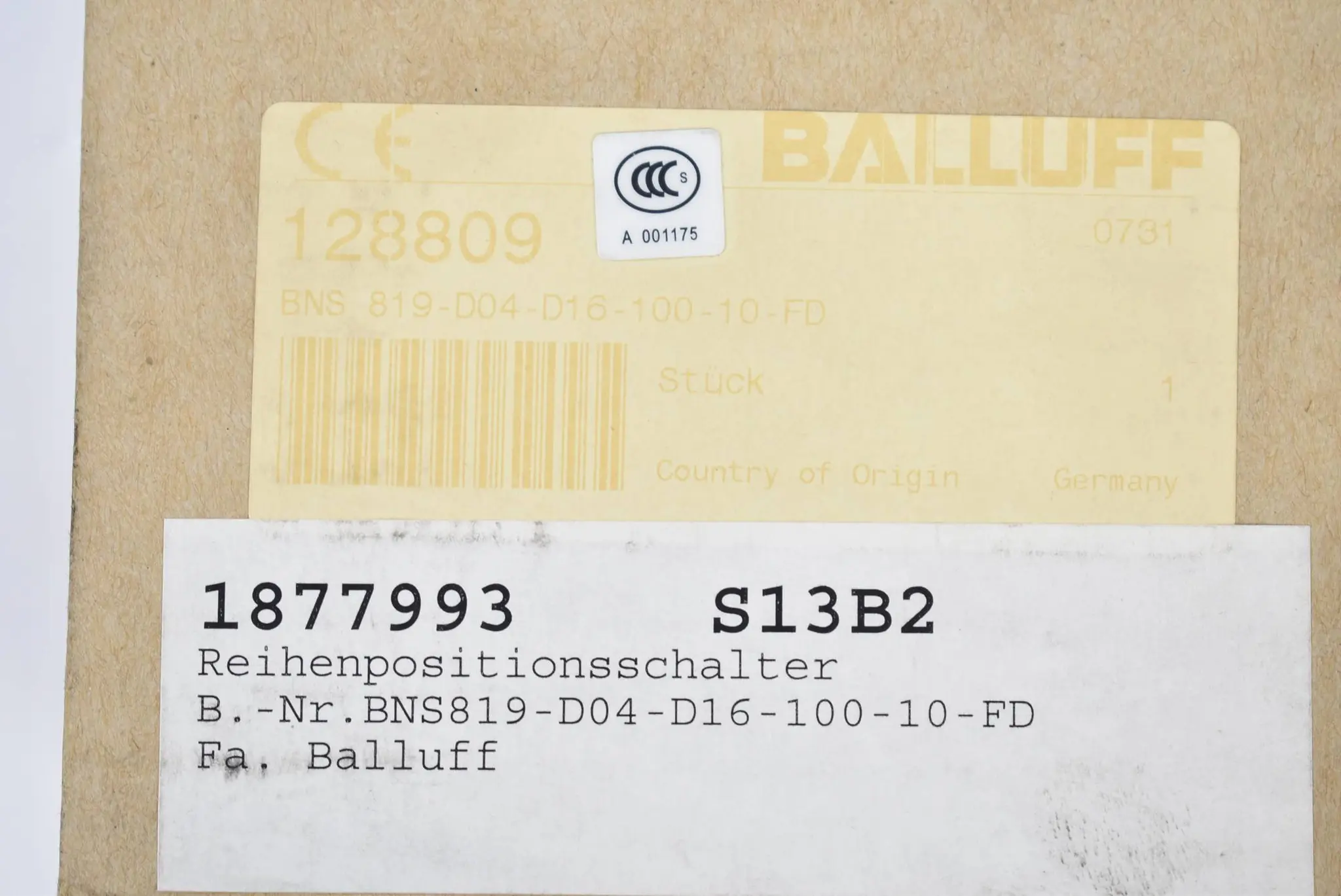 Produktfoto 1 von Balluff Reihenpositionsschalter BNS 819-D04-D16-100-10-FD
