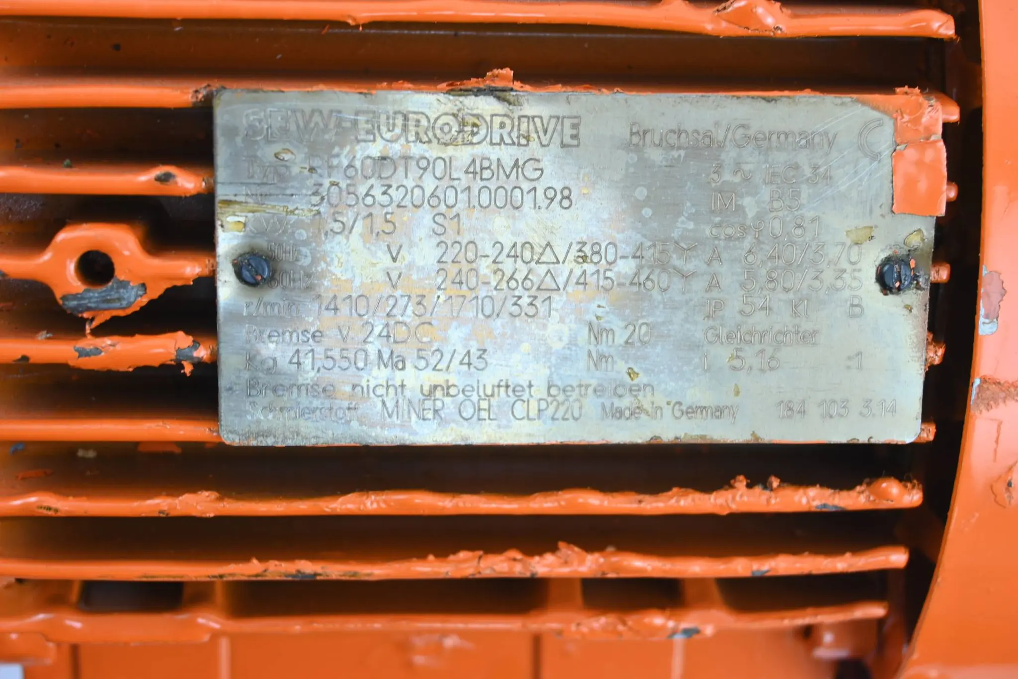 Produktfoto 1 von SEW Eurodrive Getriebemotor RF60DT90L4BMG ( RF60 DT90L4BMG )