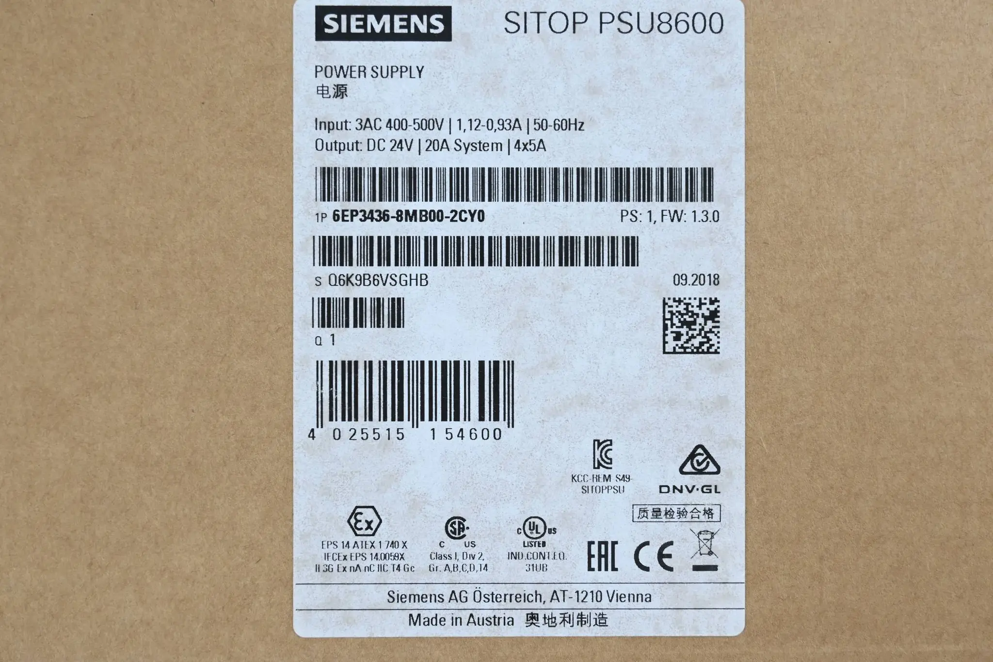 Produktfoto 1 von Siemens Sitop PSU8600 Stromversorgung 6EP3436-8MB00-2CY0 ( 6EP3 436-8MB00-2CY0 )