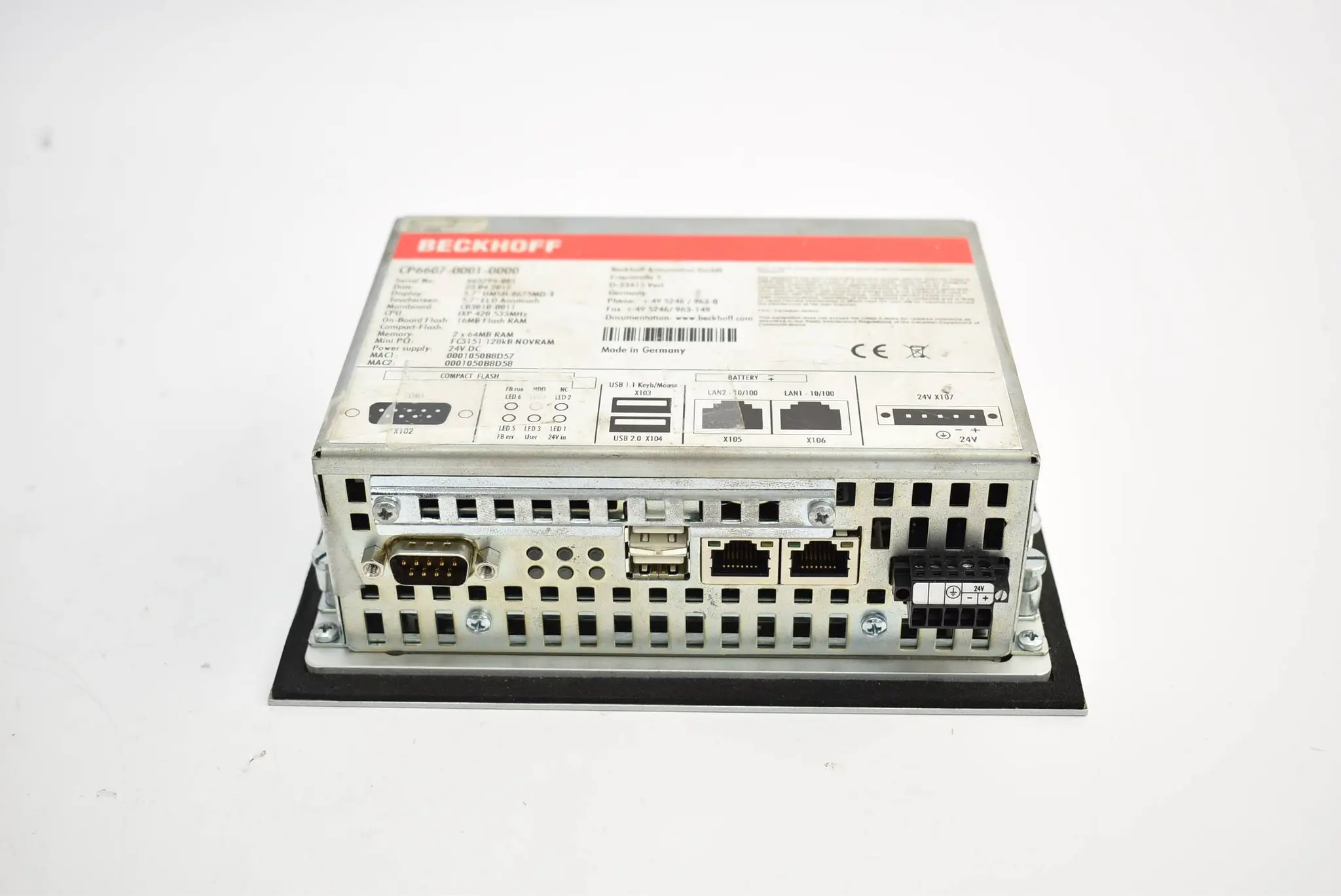Produktfoto 1 von Beckhoff Economy-Einbau-Panel-PC 5,7" Touch CP6607-0001-0000