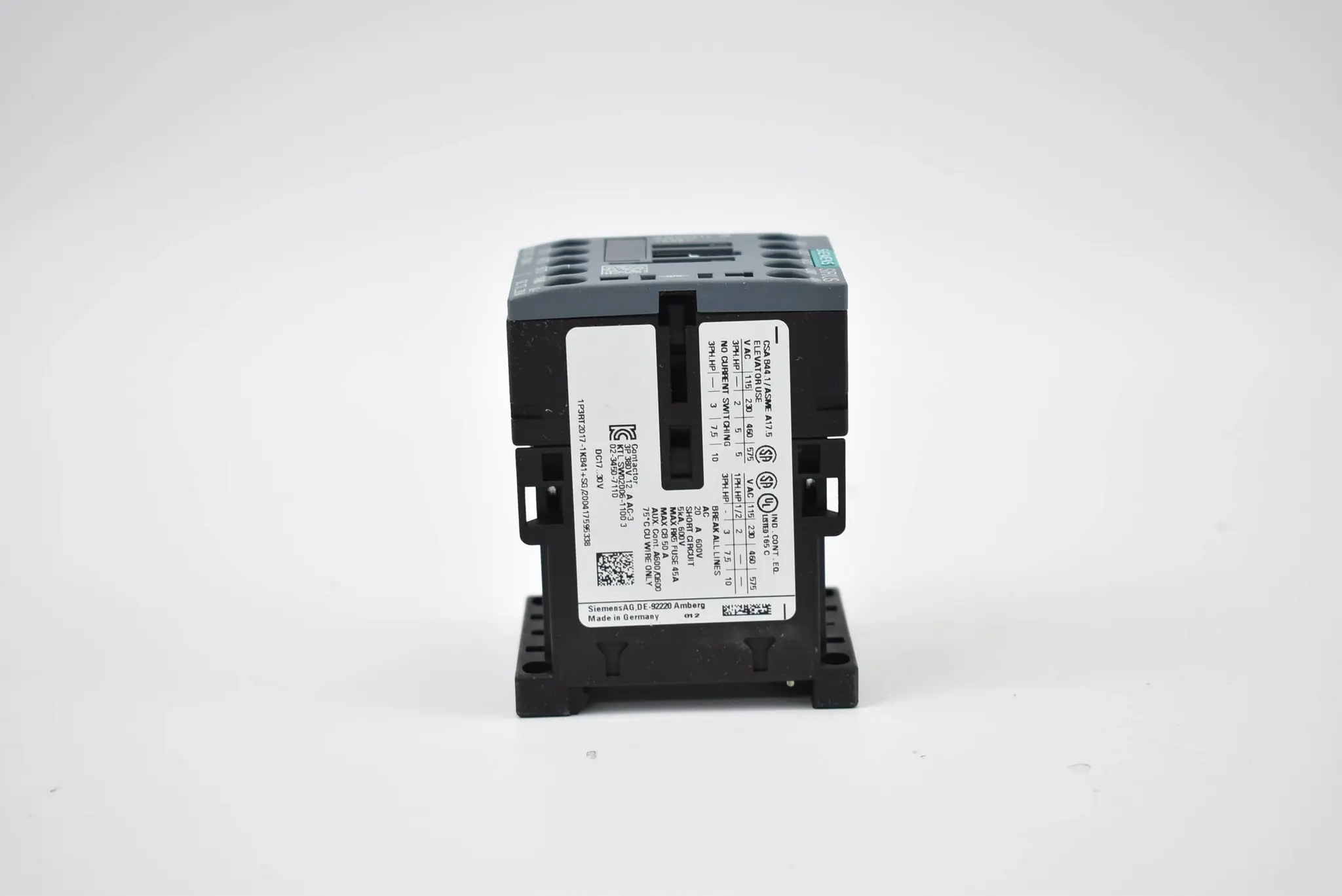 Produktfoto 1 von Siemens sirius Leistungsschütz 3RT2 017-1KB41 ( 3RT2017-1KB41 ) 5,5kW 400V 24VDC