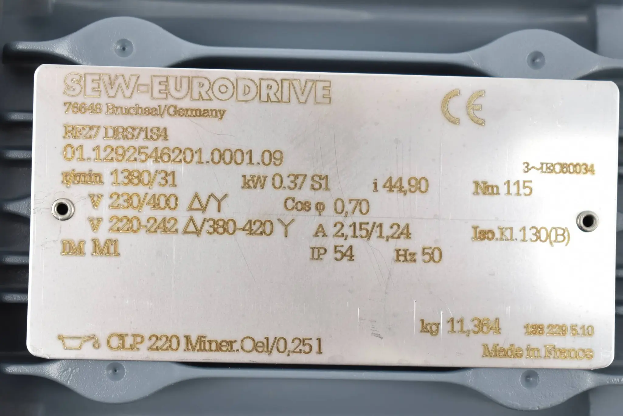 Produktfoto 1 von SEW Eurodrive Getriebemotor RF27 DRS71S4 ( RF27DRS71S4 )