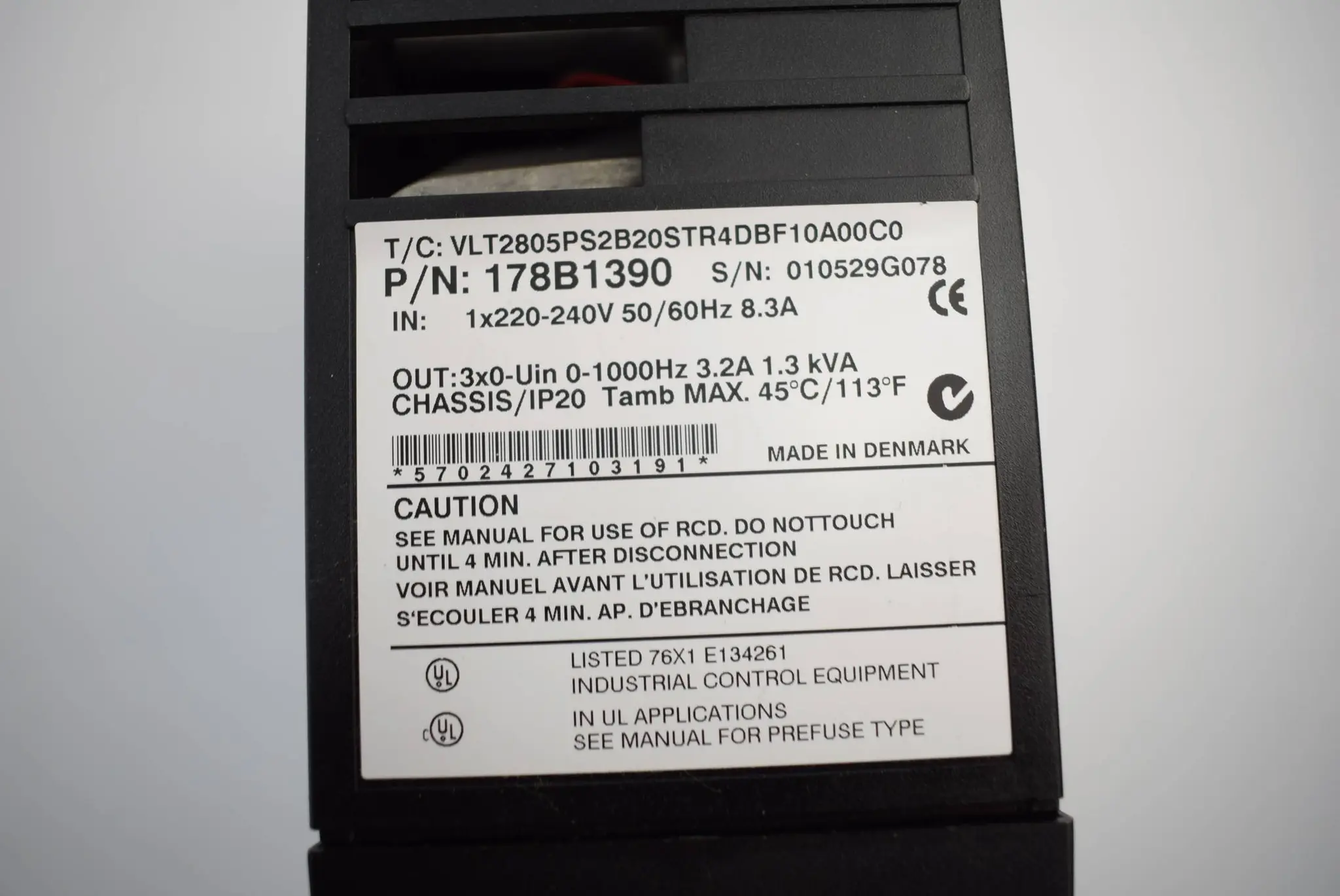 Produktfoto 1 von Danfoss VLT2805 178B1390 1,3kVA