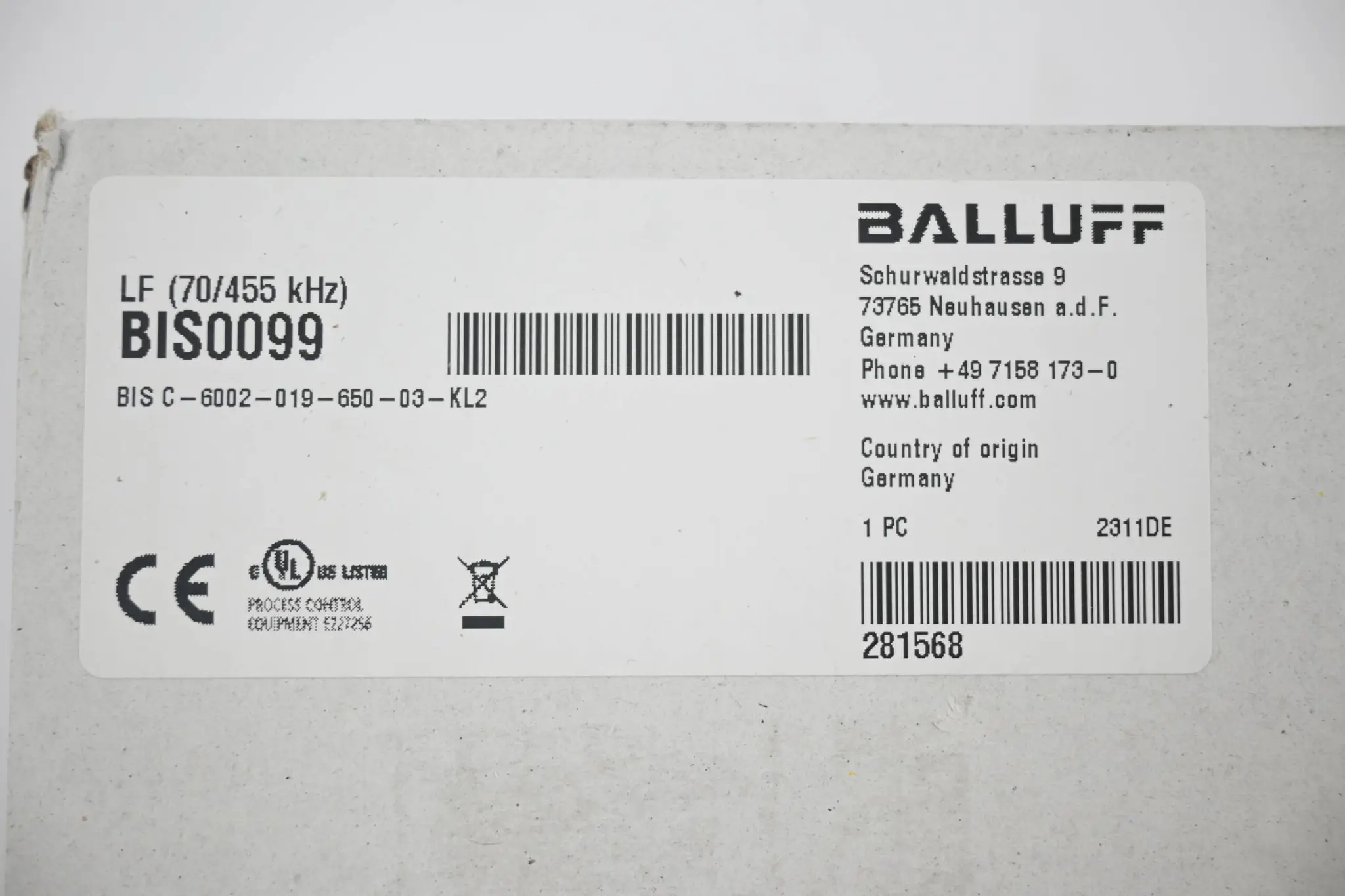Produktfoto 1 von Balluff BIS0099 Auswerteeinheit BIS C-6002-019-650-03-KL2