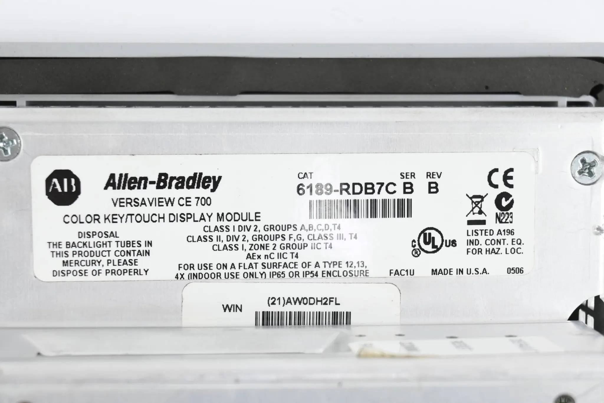 Produktfoto 1 von Allen Bradley Versaview CE 700 ( 6189-RDB7C ) inkl. Logik Modul 6189-RRRH