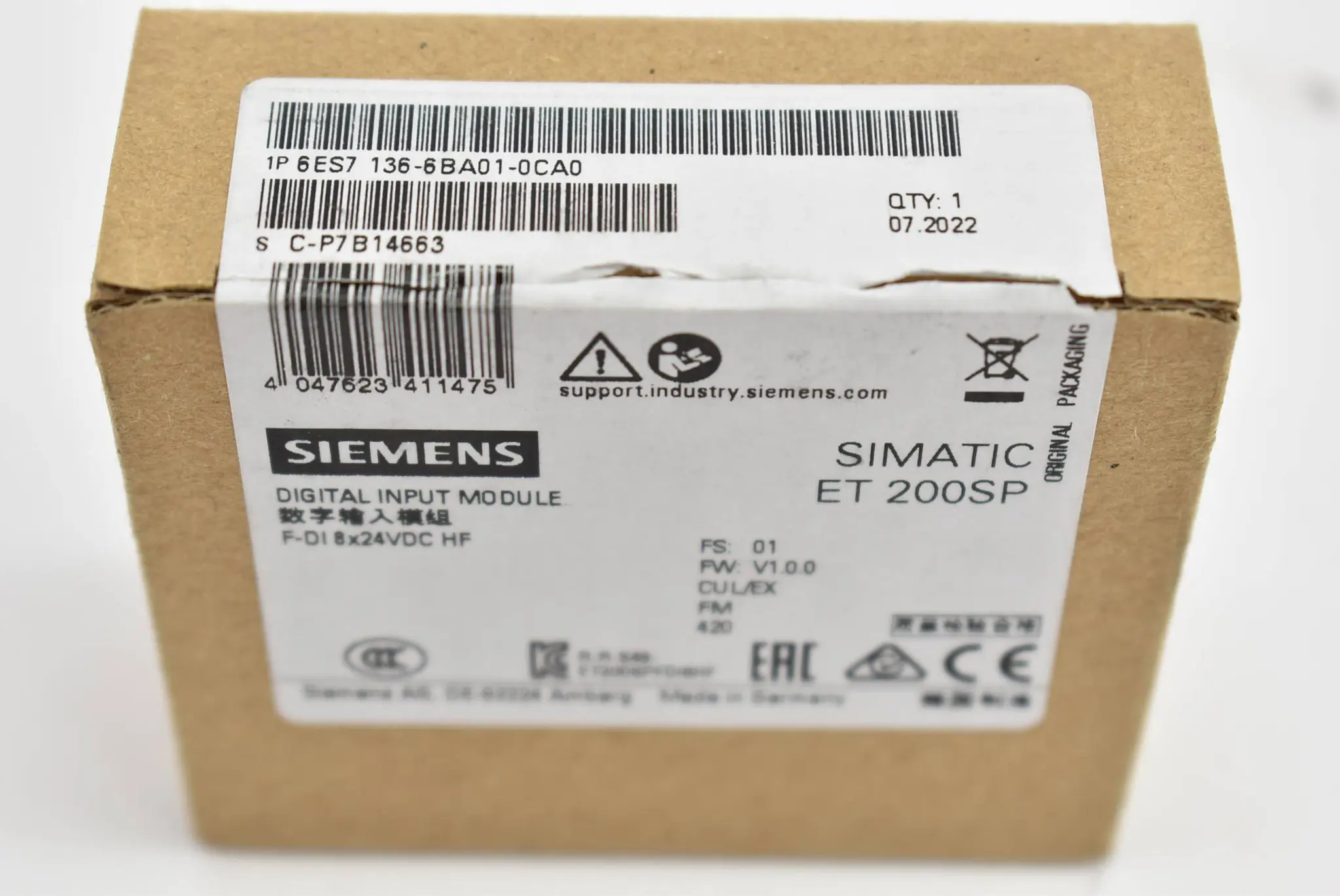 Produktfoto 1 von Siemens simatic ET 200SP 6ES7 136-6BA01-0CA0 ( 6ES7136-6BA01-0CA0 )