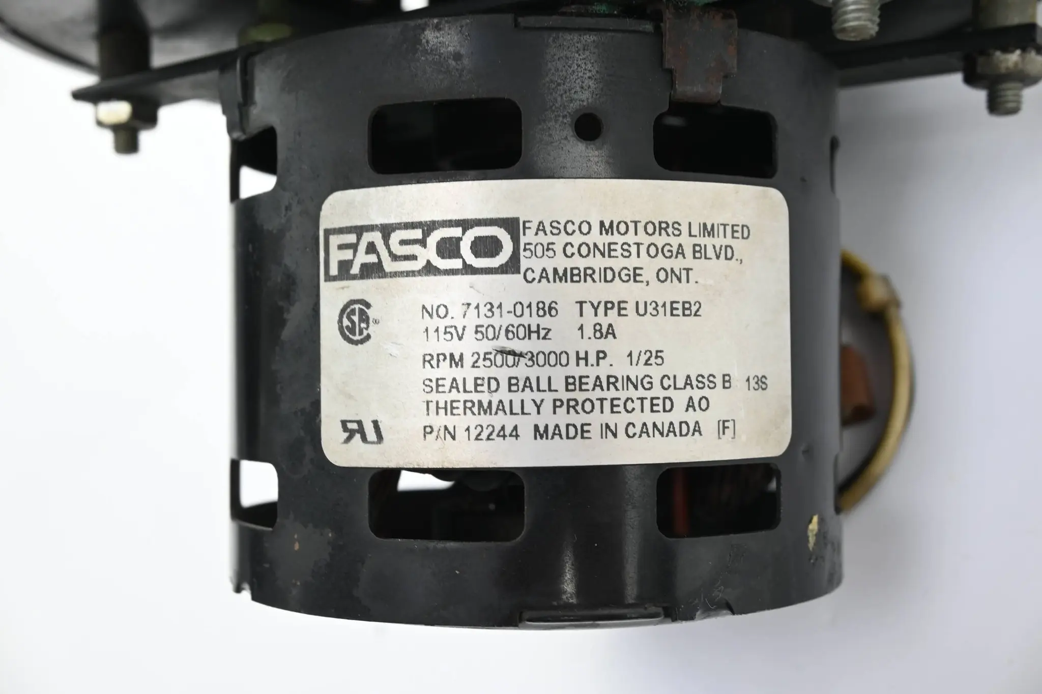 Produktfoto 1 von Fasco Motor U31EB2 ( 7131-0186 ) inkl. Lüfter