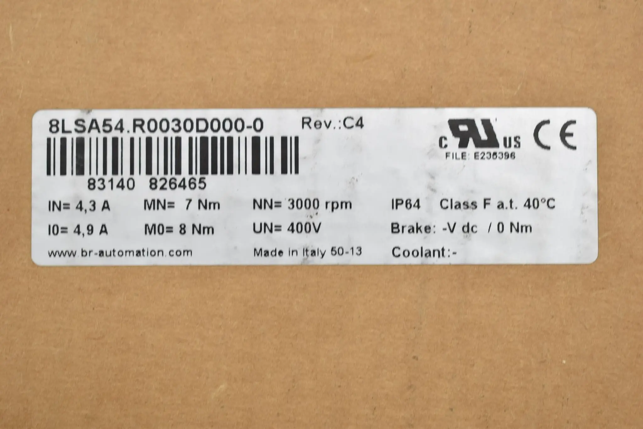 Produktfoto 1 von B&R automation Synchron Motor 400 V 8LSA54.R0030D000-0 Rev. C4