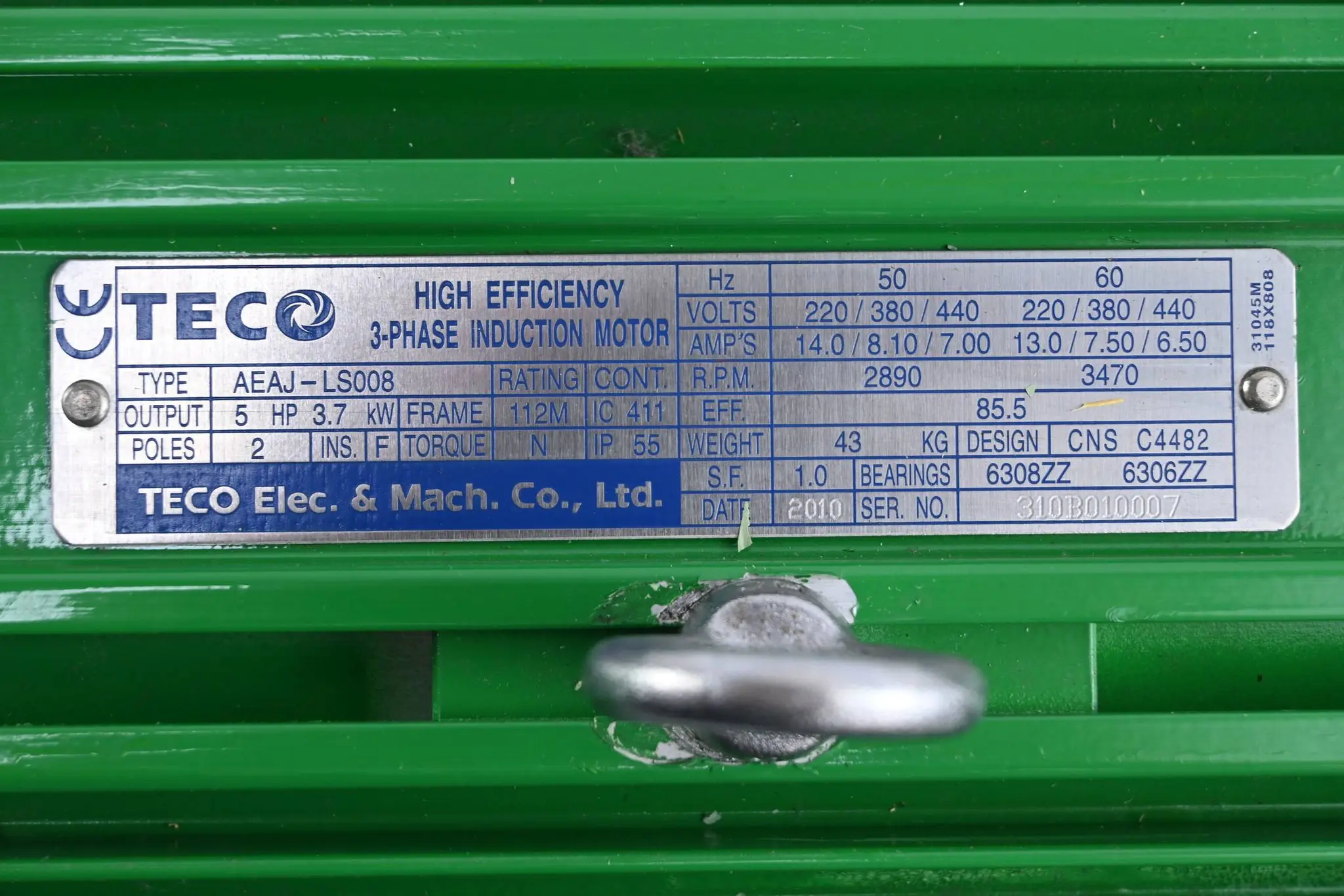 Produktfoto 1 von Teco 3~ Motor AEAJ-LS008 inkl. World Chemical Chemikalienpumpe YD-50VP-BK55-MV