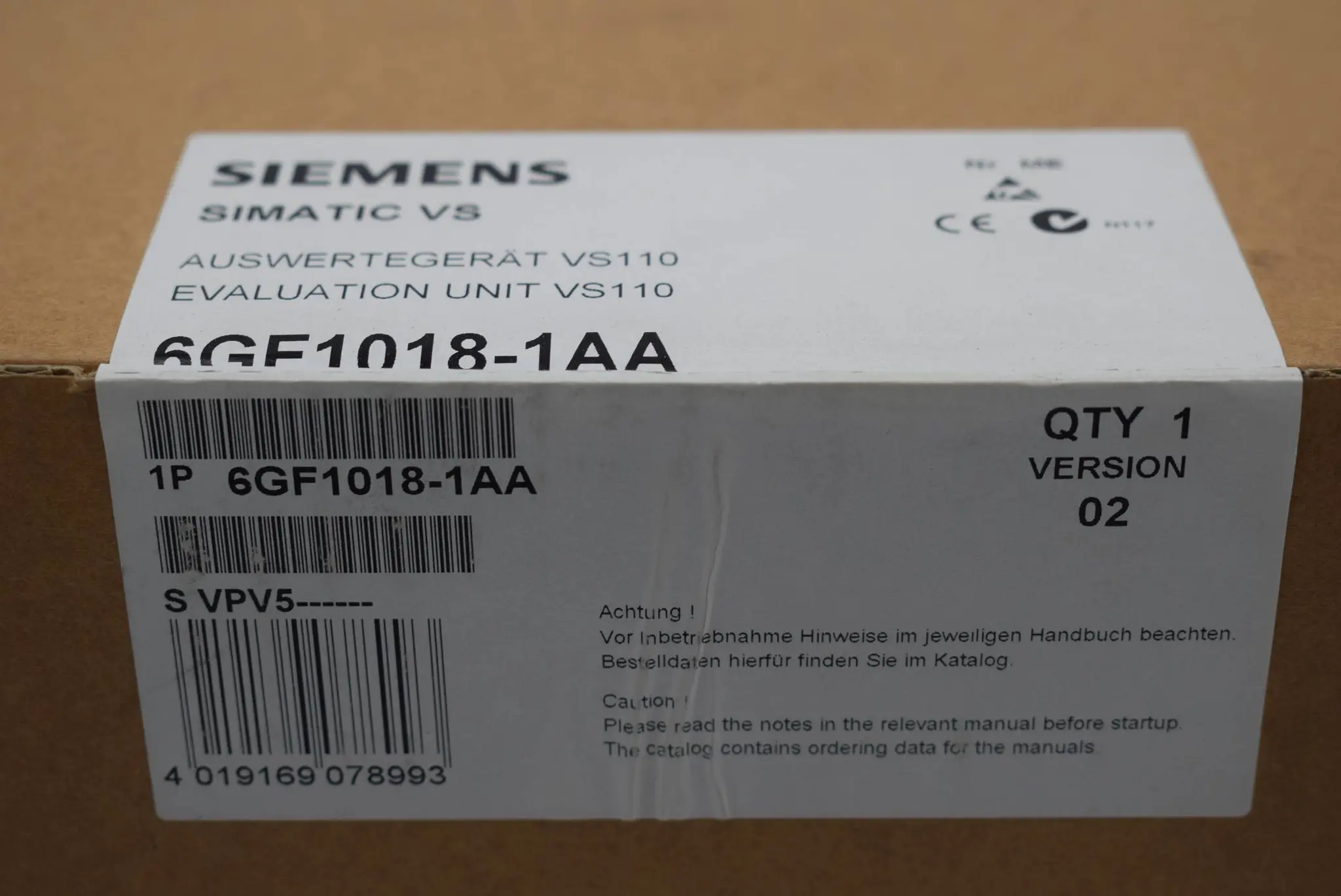 Produktfoto 1 von Siemens simatic VS Auswertegerät VS110 6GF1018-1AA ( 6GF1 018-1AA ) V. 02