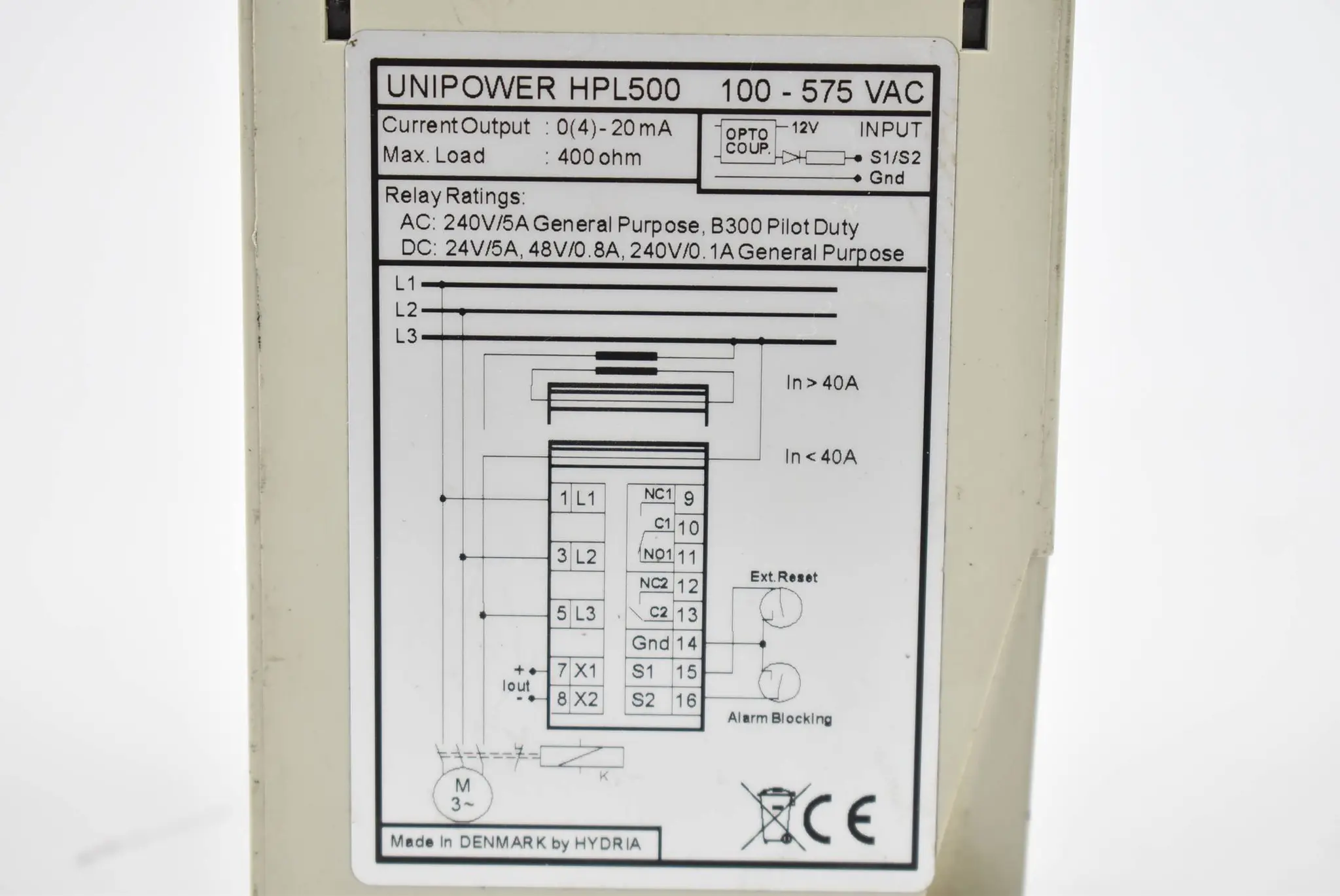 Produktfoto 1 von Unipower Stromwandler 100-575VAC 0(4)-20mA 400ohm HPL500