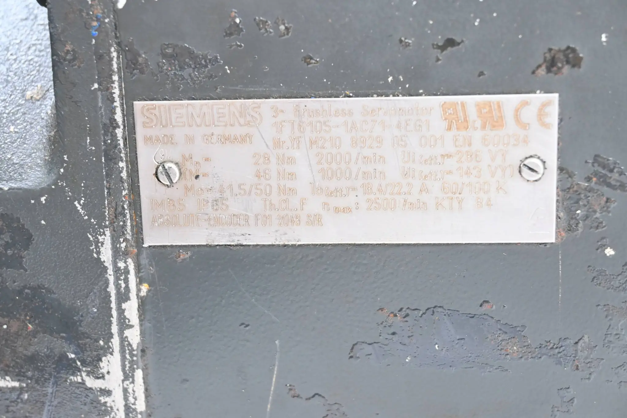 Produktfoto 1 von Siemens Servomotor 1FT6105-1AC71-4EG1 / 1FT6 105-1AC71-4EG1 + Wellenrad