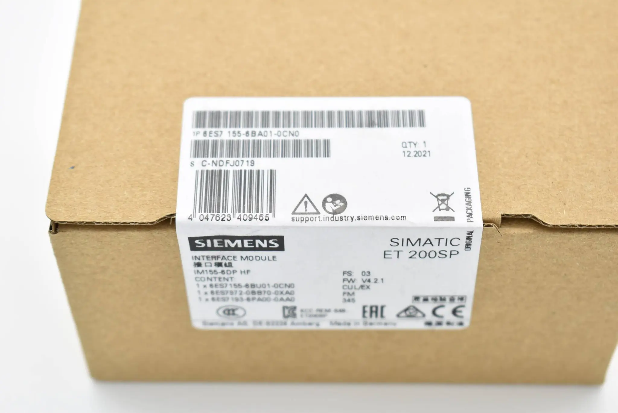 Produktfoto 1 von Siemens simatic ET200SP IM155-6DP HF 6ES7 155-6BA01-0CN0 ( 6ES7155-6BA01-0CN0 )