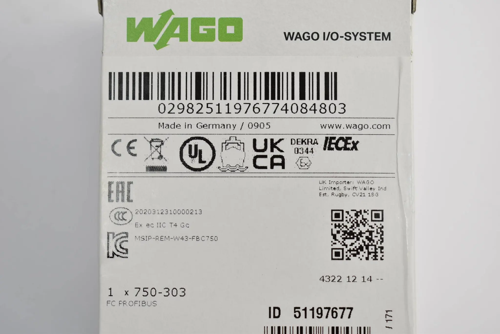 Produktfoto 1 von Wago Feldbuskoppler Profibus DC 24 V 10 A  DP 750-303