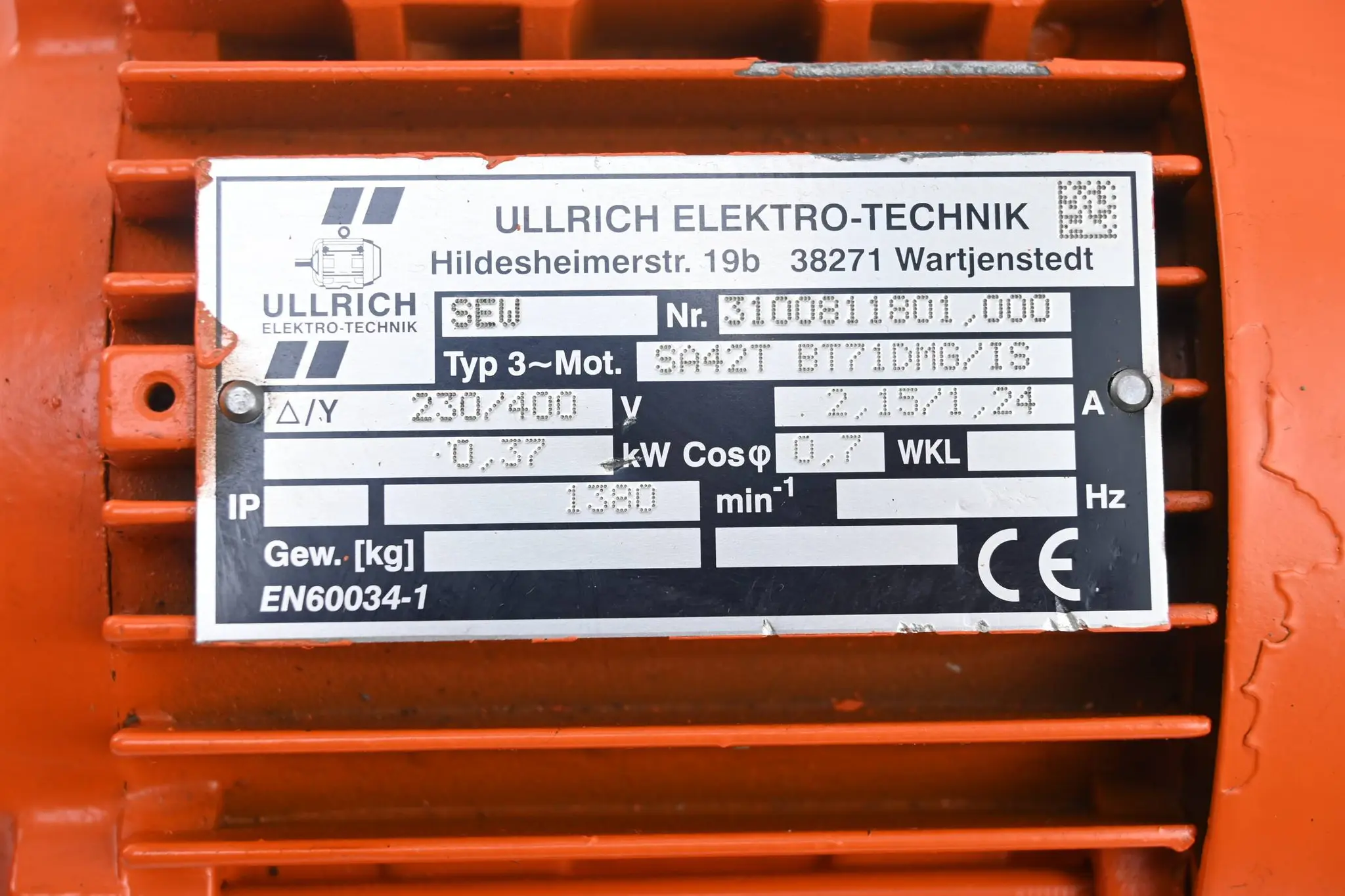 Produktfoto 1 von SEW Eurodrive Getriebemotor SA42TBT71DMG/IS ( SA42T BT71DMG/IS ) 0,37kW
