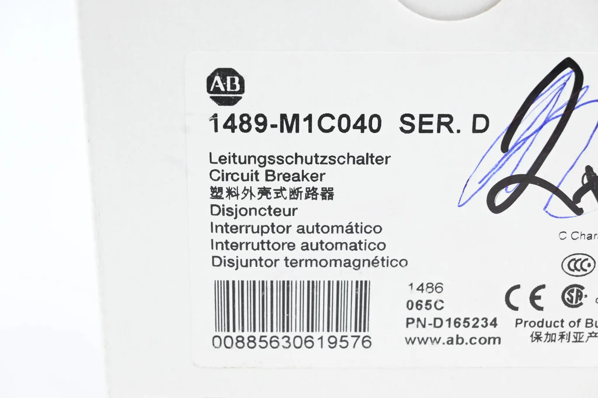 Produktfoto 1 von Allen Bradley 1 Stück Leitungsschutzschalter 1489-M1C020 ( C20A)