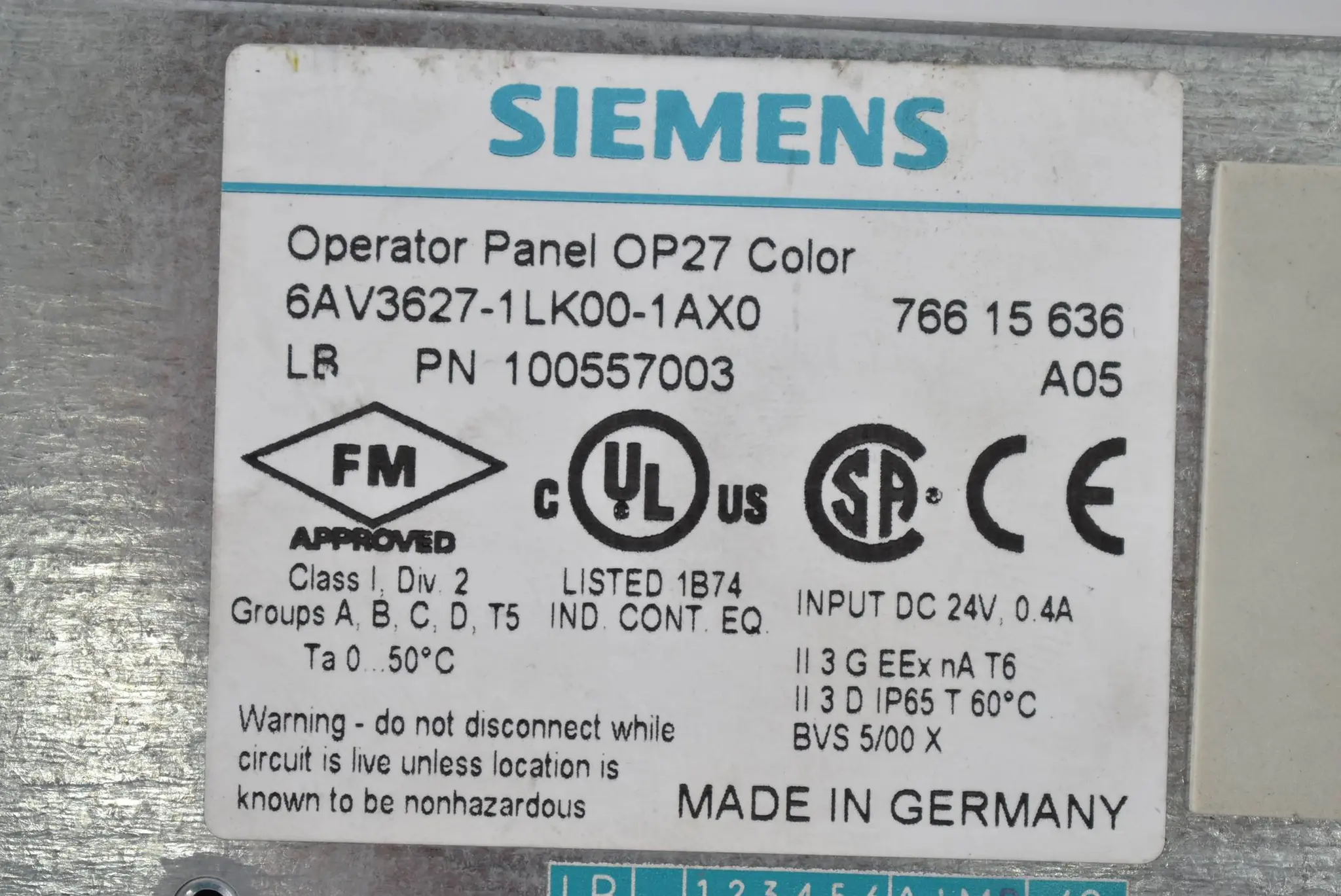 Produktfoto 1 von Siemens Operator Panel OP27 6AV3 627-1LK00-1AX0 ( 6AV3627-1LK00-1AX0 )