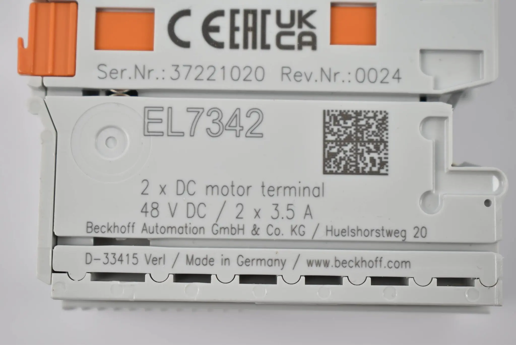 Produktfoto 1 von Beckhoff EtherCAT-Klemme 2-Kanal-Motion-Interface 48VDC 3,5A EL7342 ( EL 7342 )