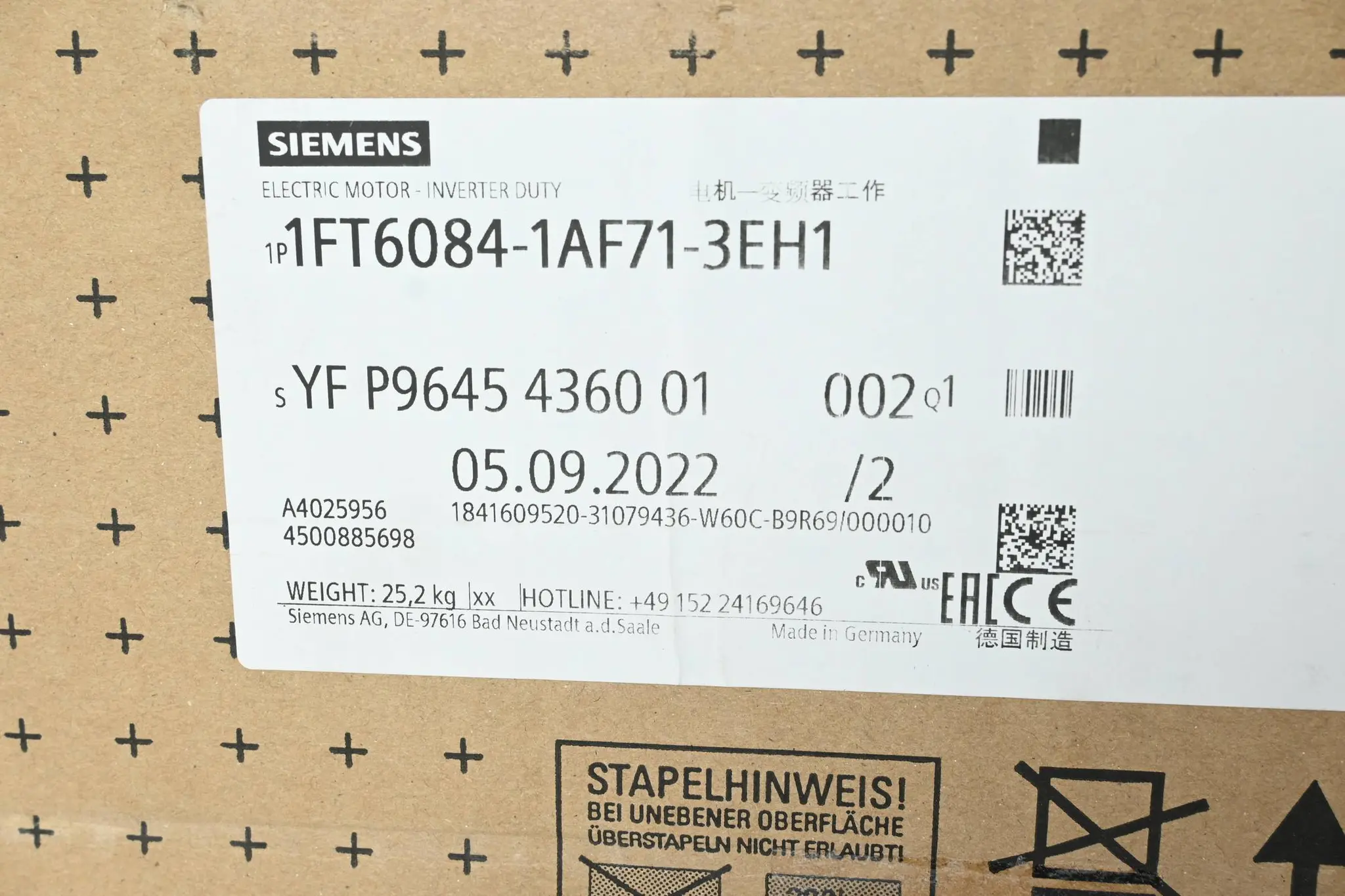 Produktfoto 1 von Siemens Simotics S Synchronservomotor 1FT6084-1AF71-3EH1 ( 1FT6 084-1AF71-3EH1 )