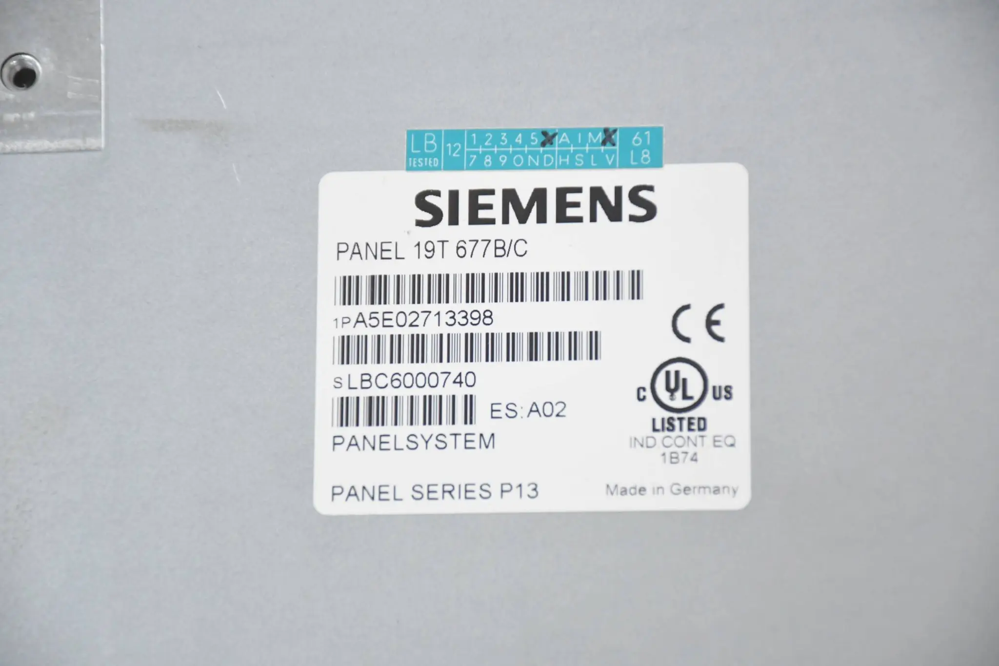Produktfoto 1 von Siemens Panel 19T 677B/C A5E02713398 E. A02
