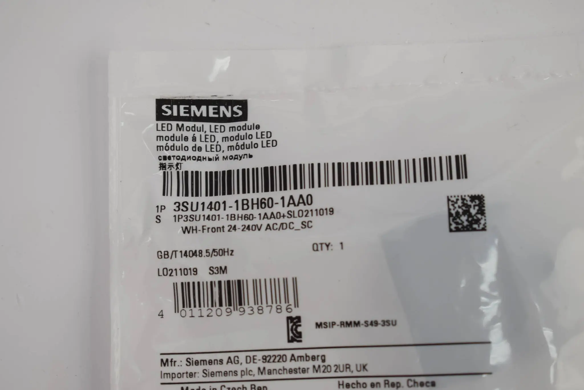 Produktfoto 1 von Siemens LED Module 3SU1401-1BH60-1AA0 ( 3SU1401-1BH60-1AA0 )