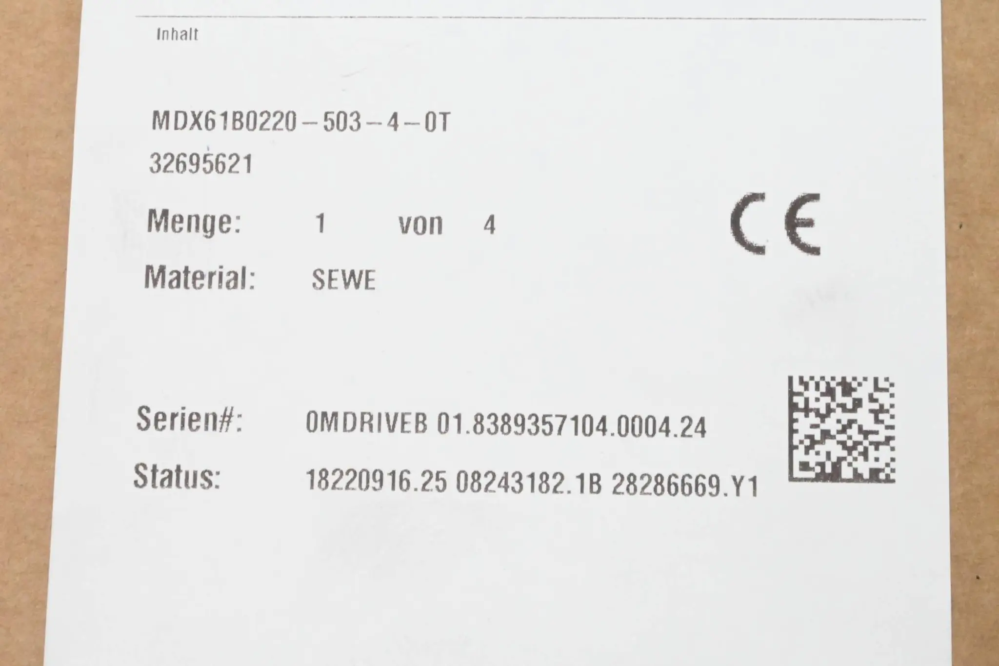 Produktfoto 1 von SEW-Eurodrive Movidrive Frequenzumrichter MDX61B0220-503-4-0T