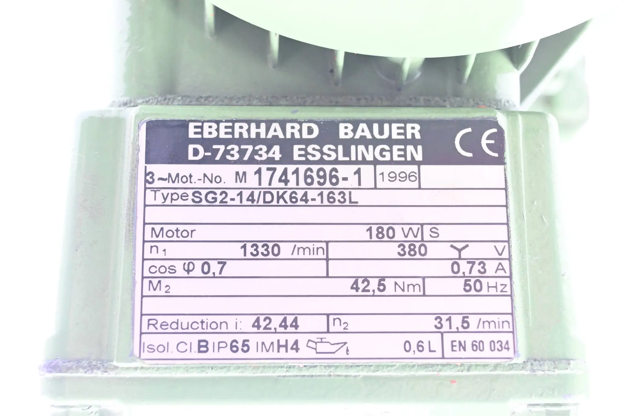 Produktfoto 1 von Bauer Getriebemotor SG2-14/DK64-163L